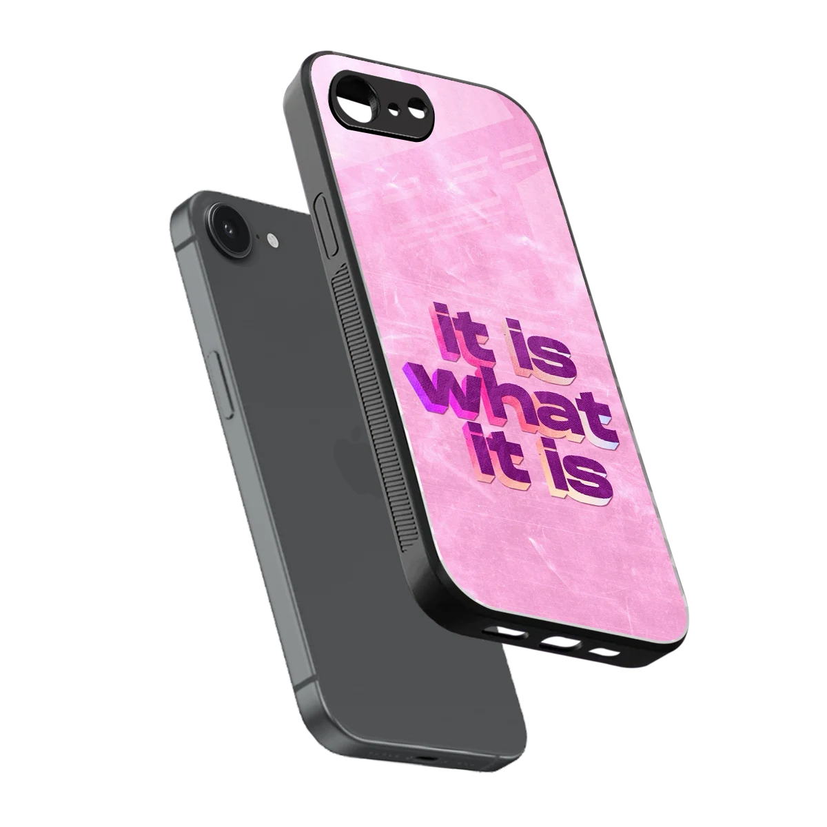 What It Is sleek iphone 16e cover with tempered glass back and TPU edges