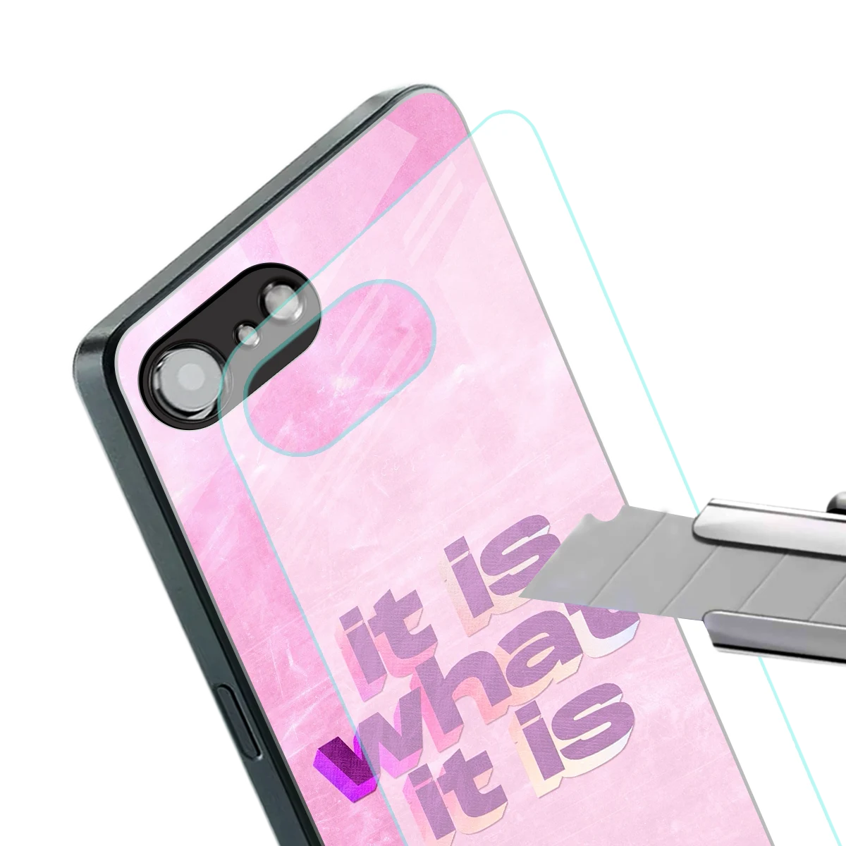 What It Is stylish phone case for iphone 16e | glossy glass and slim fit