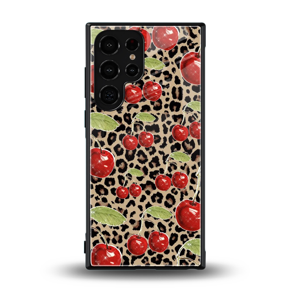 Wild Cherries back phone cover | glass case for samsung galaxy s24 ultra