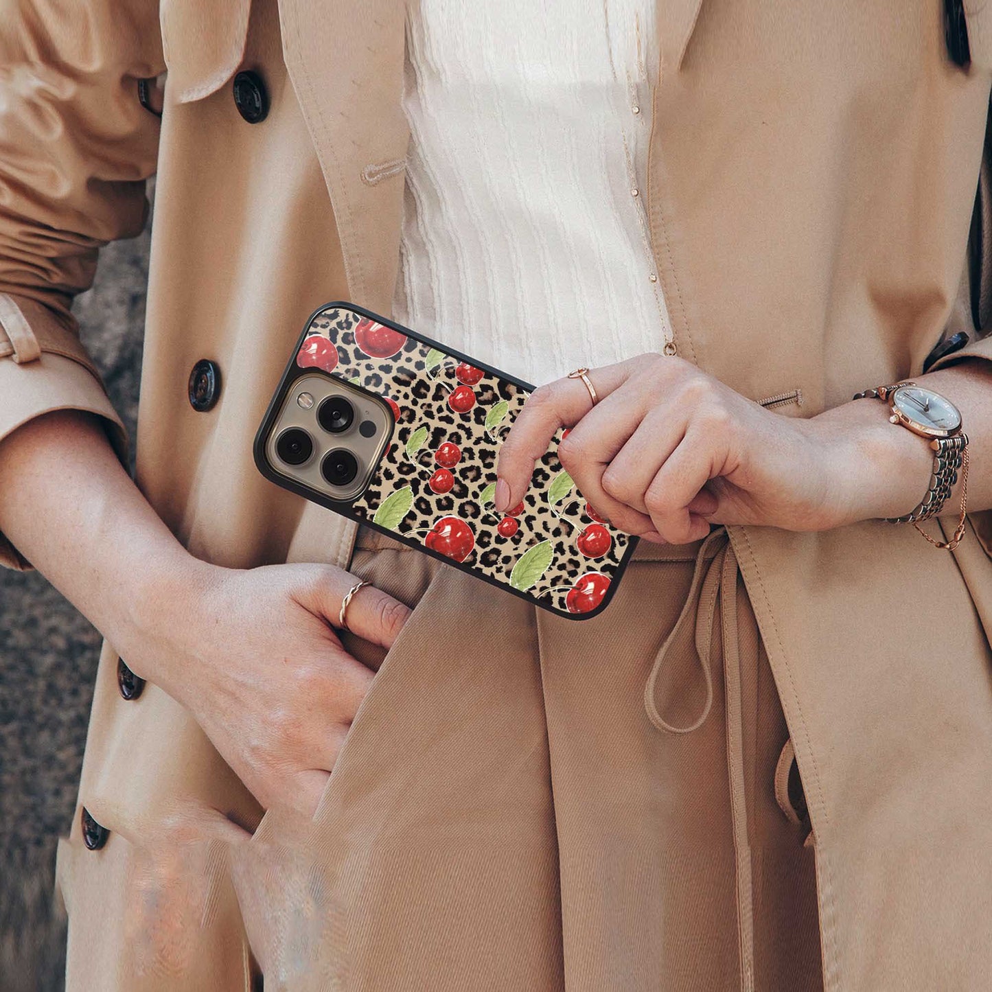 Wild Cherries Phone Case for Iphone 16 | Glass Case