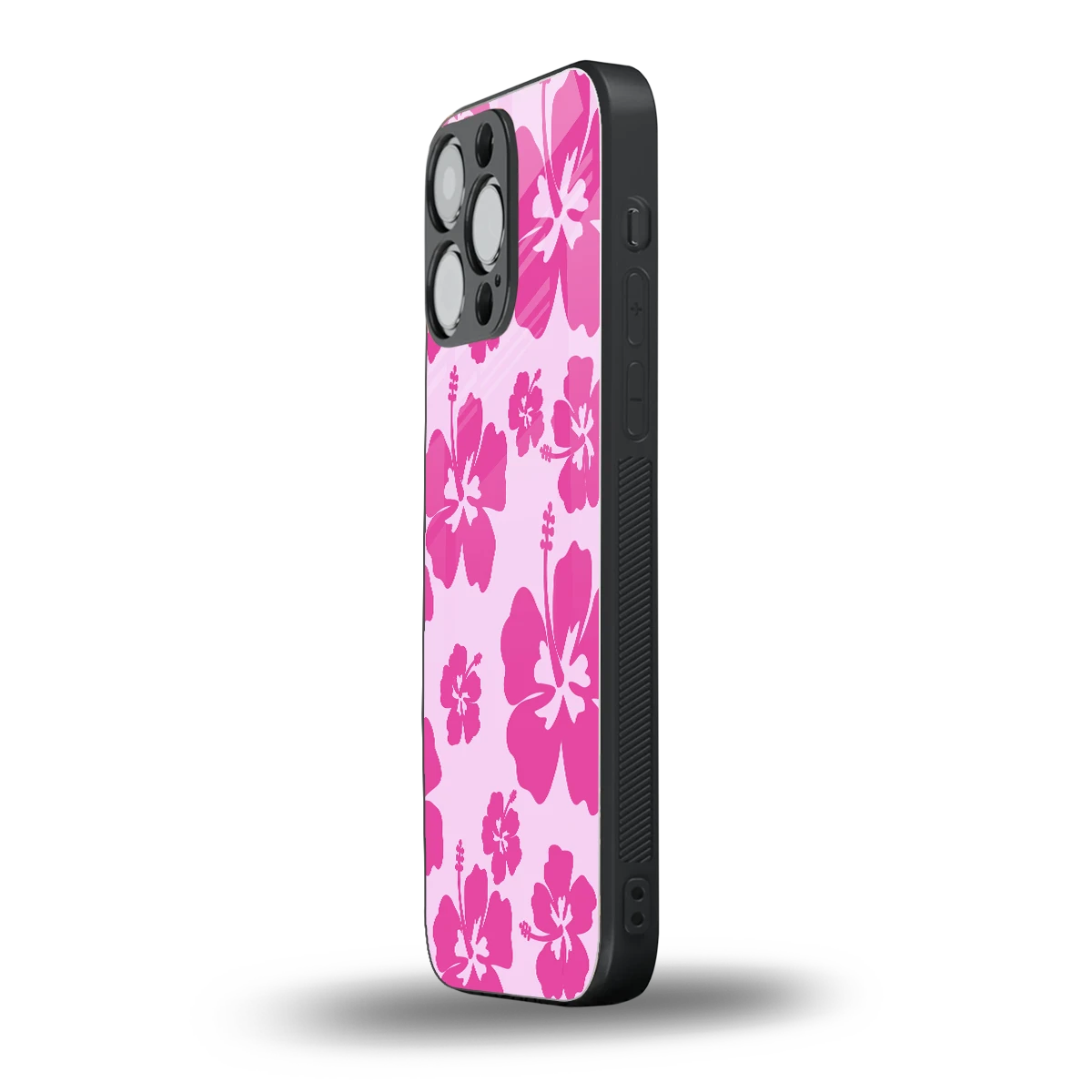 Wildflower Pink iphone 15 pro max mobile cover | shockproof glass phone case