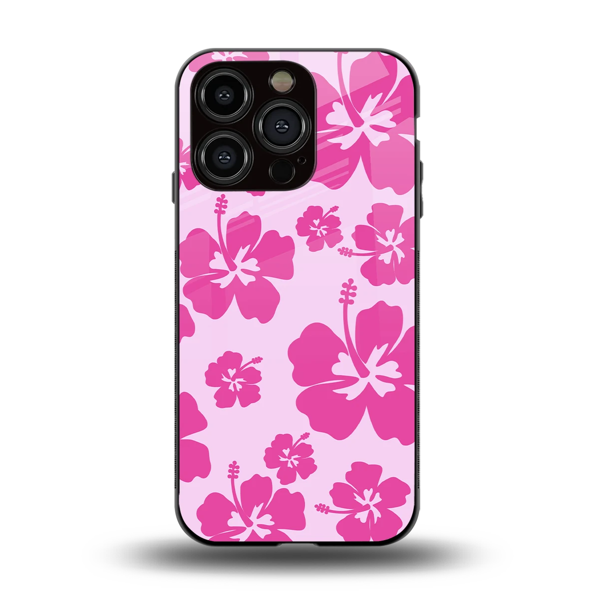 Wildflower Pink back phone cover | glass case for iphone 15 pro