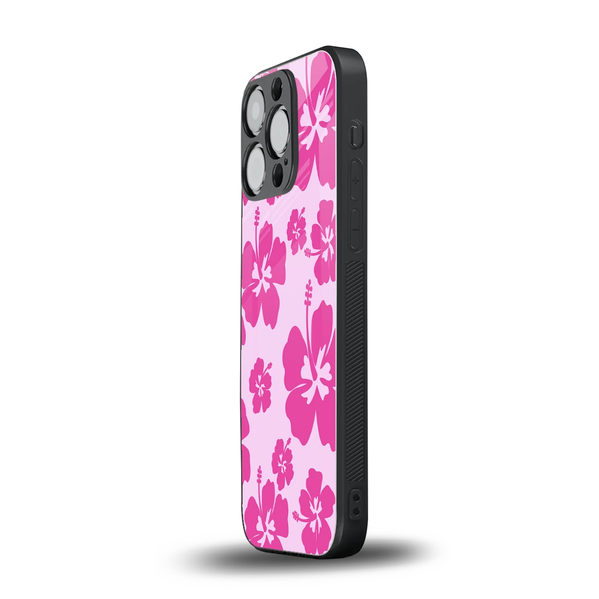 Wildflower Pink iphone 15 pro mobile cover | shockproof glass phone case