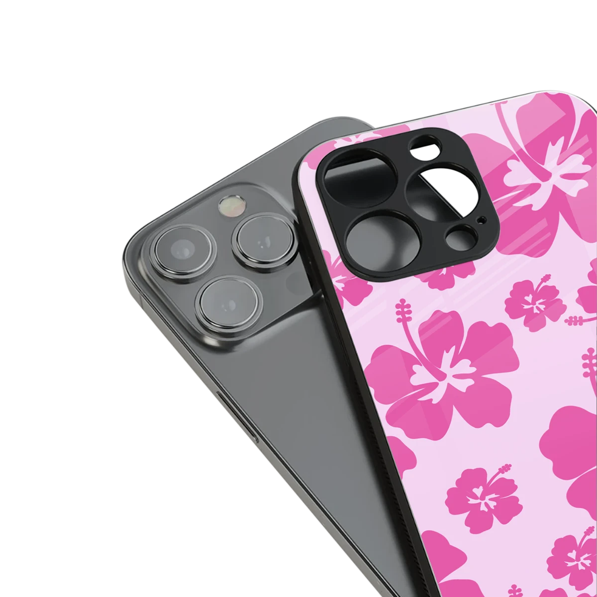 Wildflower Pink stylish phone case for iphone 15 pro | glossy glass and slim fit