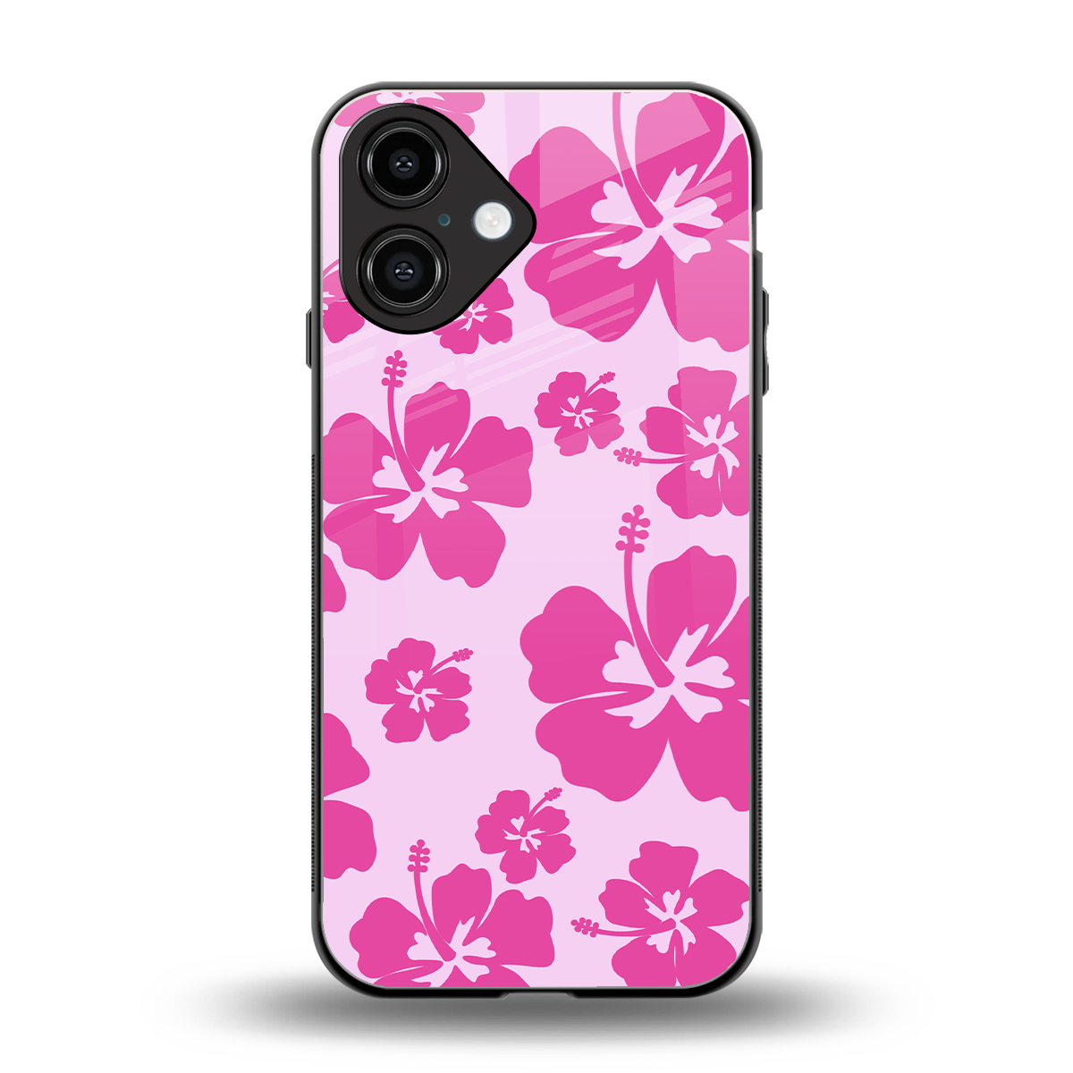 Wildflower Pink back phone cover | glass case for iphone 16