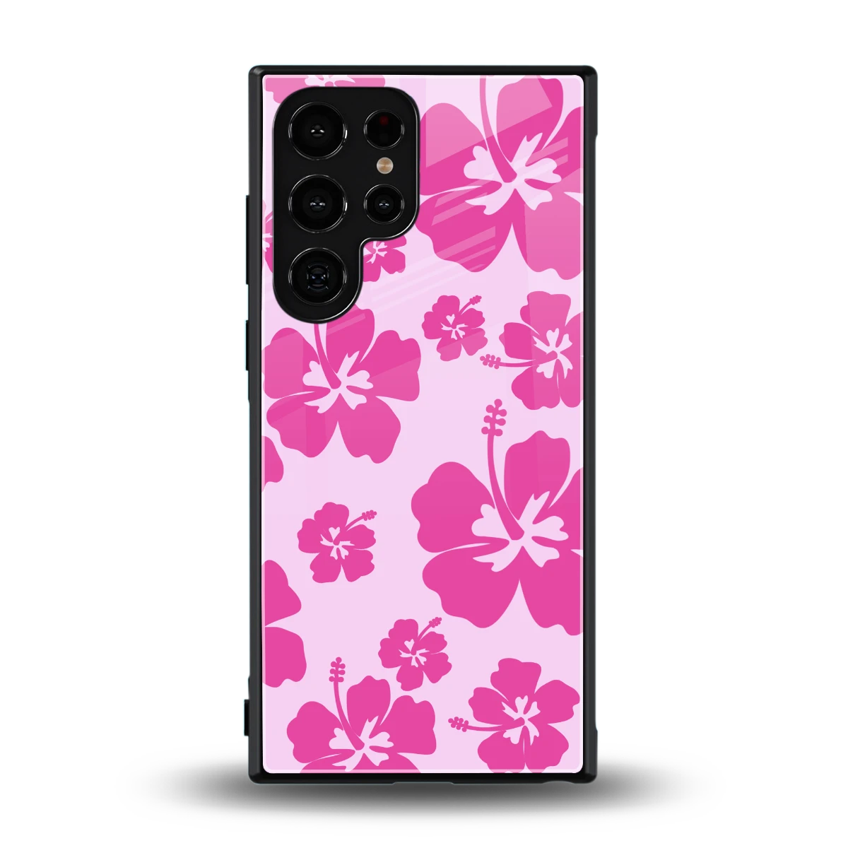 Wildflower Pink back phone cover | glass case for samsung galaxy s24 ultra