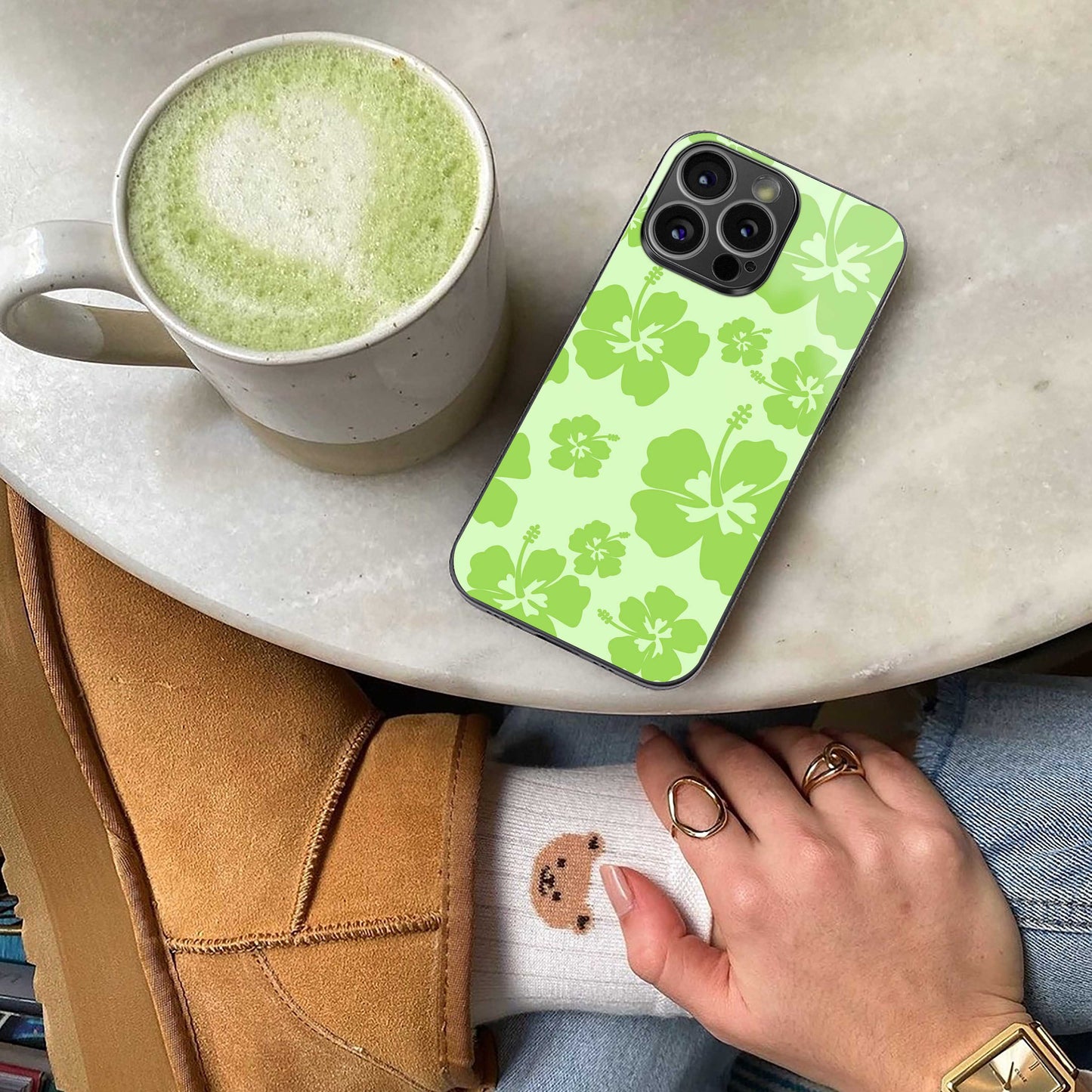 Wildflower Green Phone Case for Iphone 16 | Glass Case