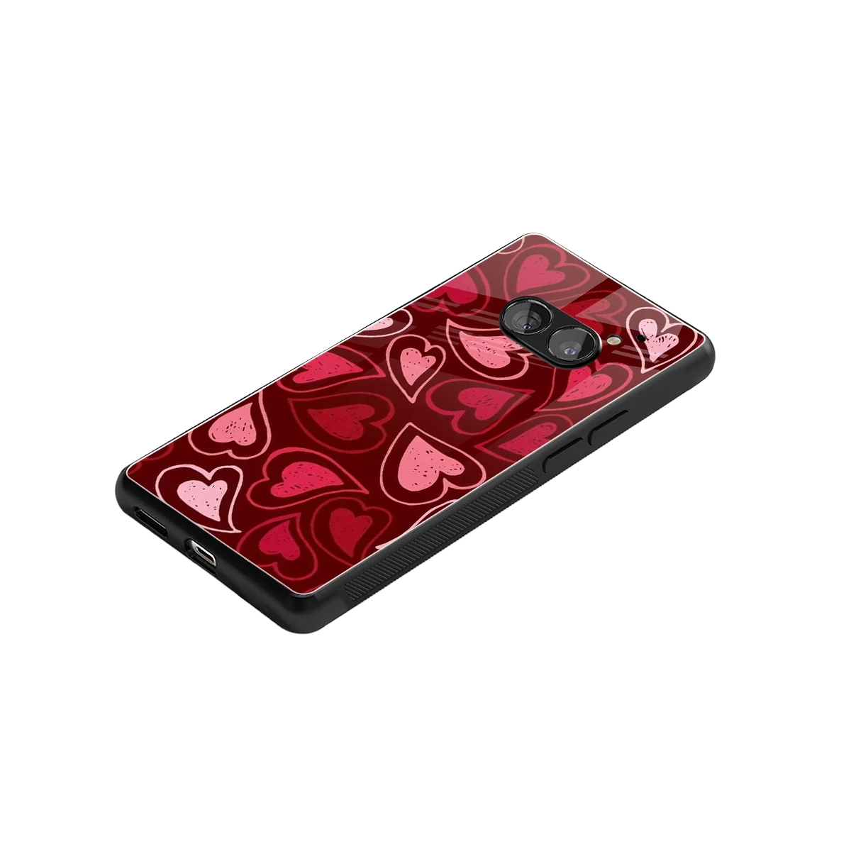 Wine Cascade Hearts stylish phone case for nothing phone 2a | glossy glass and slim fit