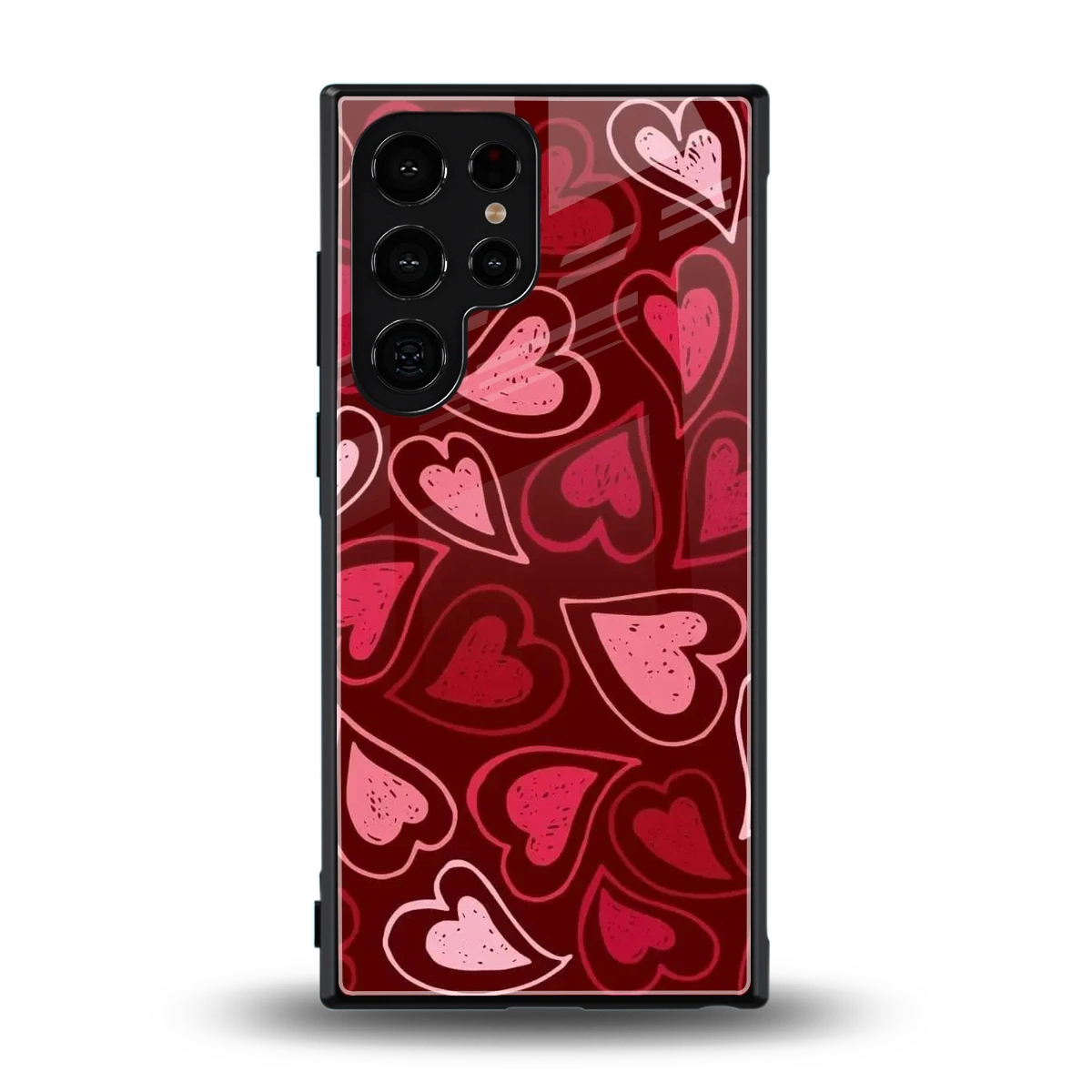 Wine Cascade Hearts back phone cover | glass case for samsung galaxy s24 ultra