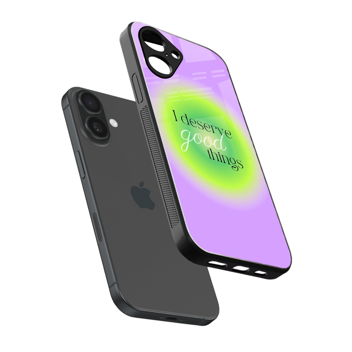 Worthy Glow sleek iPhone 16 cover with tempered glass back and TPU edges