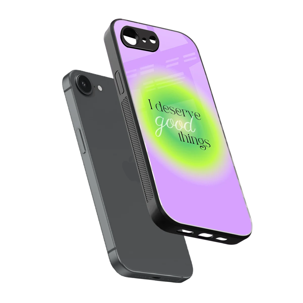 Worthy Glow sleek iphone 16e cover with tempered glass back and TPU edges