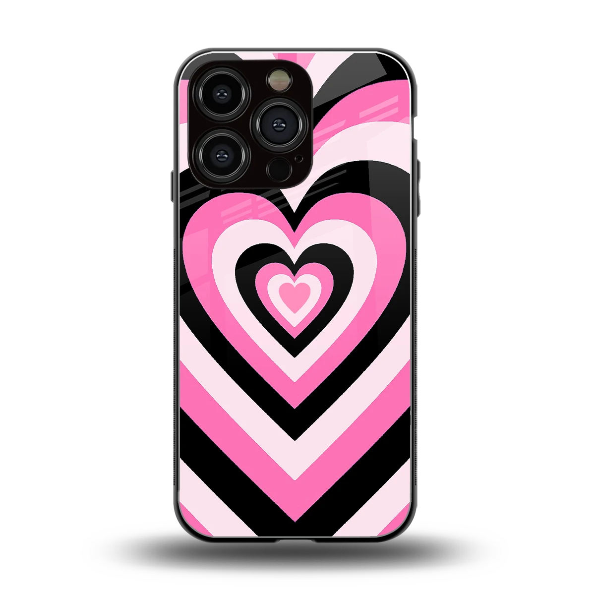 Y2K Bubblegum Hearts back phone cover | glass case for iphone 16 pro