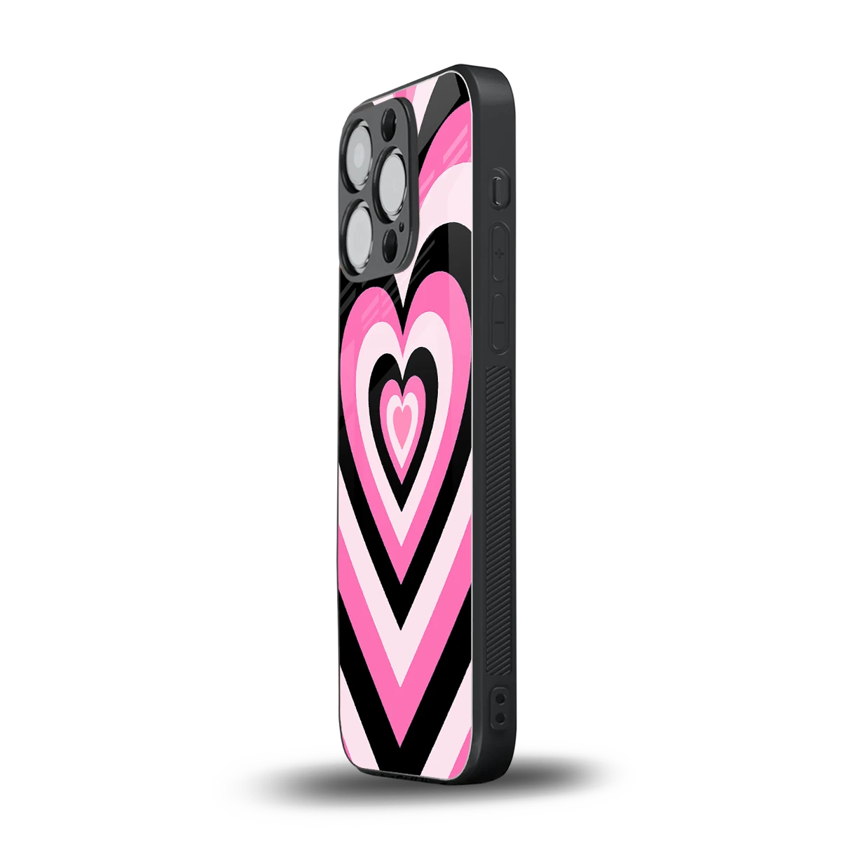 Y2K Bubblegum Hearts iphone 16 pro mobile cover | shockproof glass phone case