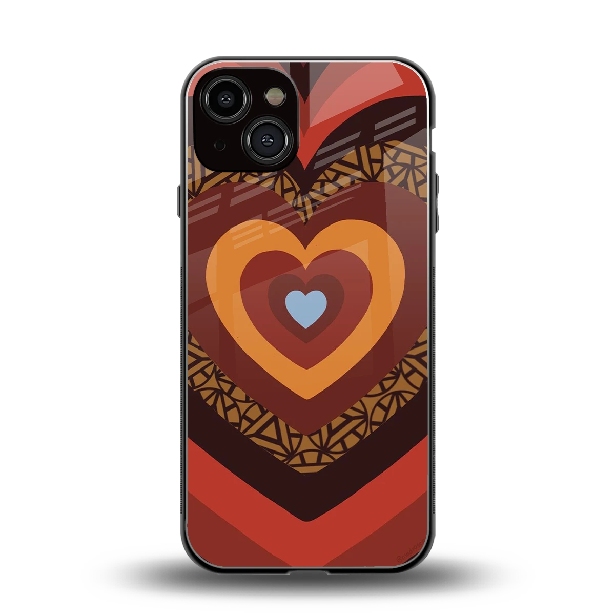 Y2K Caramel Crush Hearts back phone cover | glass case for iphone 13