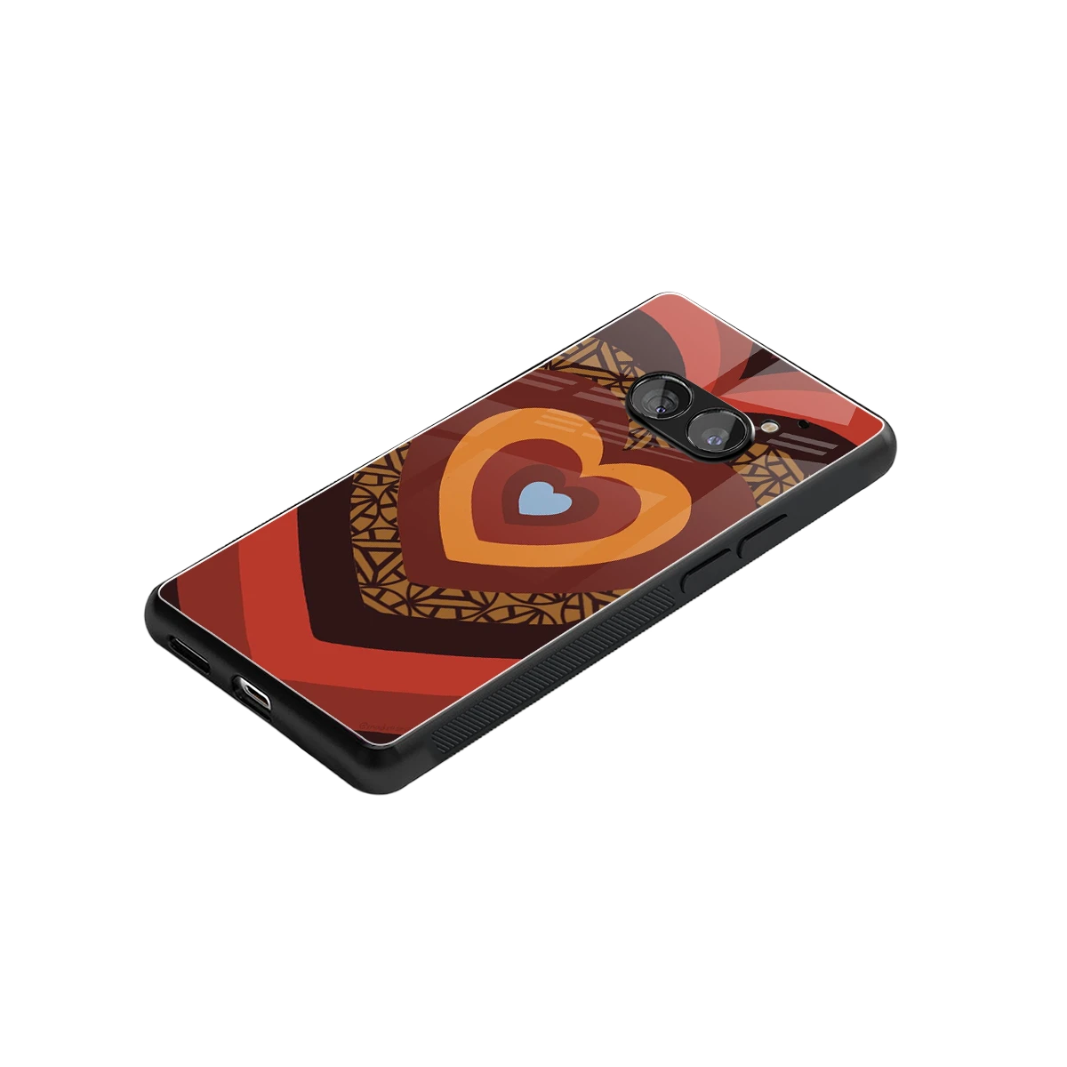 Y2K Caramel Crush Hearts stylish phone case for nothing phone 2a | glossy glass and slim fit
