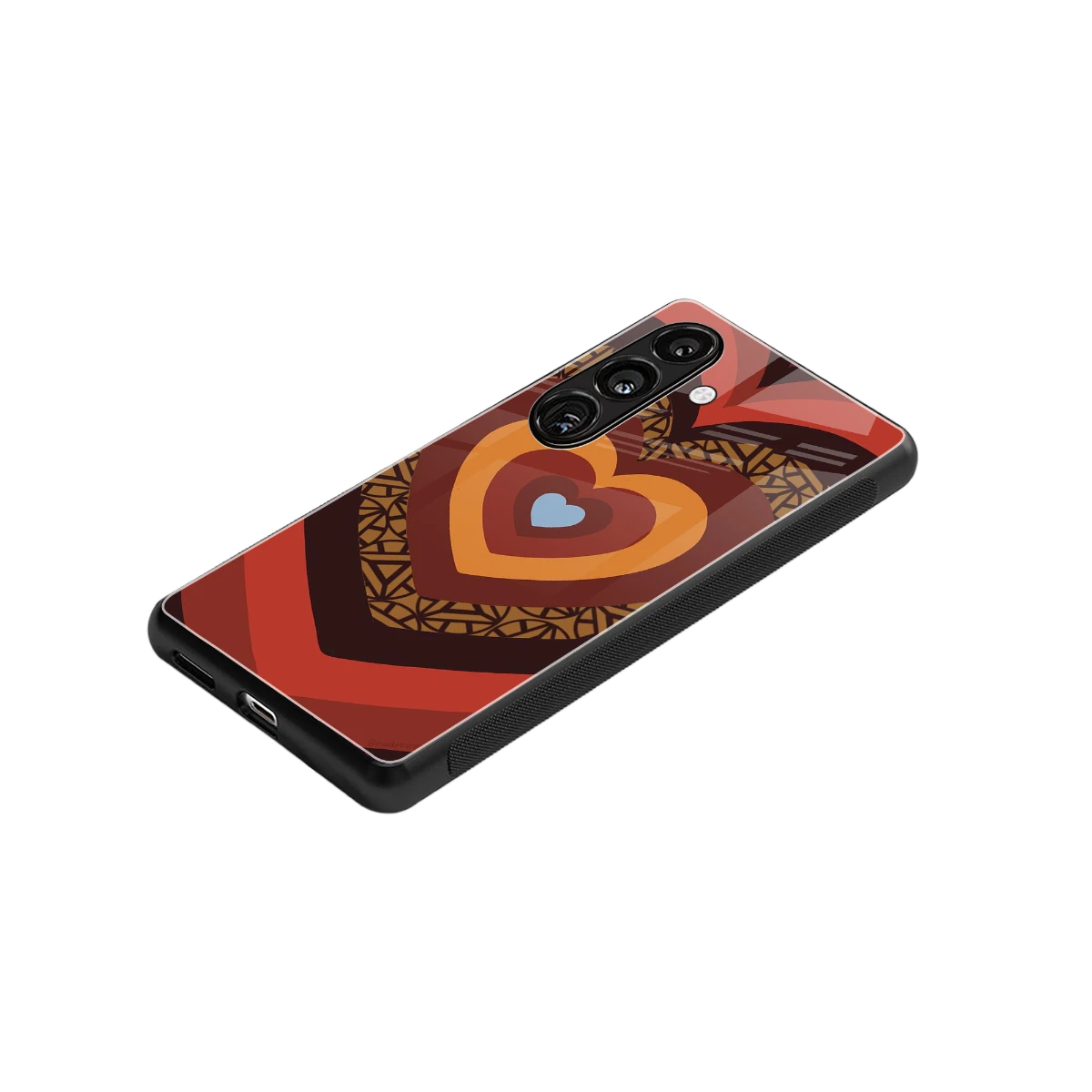 Y2K Caramel Crush Hearts stylish phone case for samsung galaxy s24 | glossy glass and slim fit