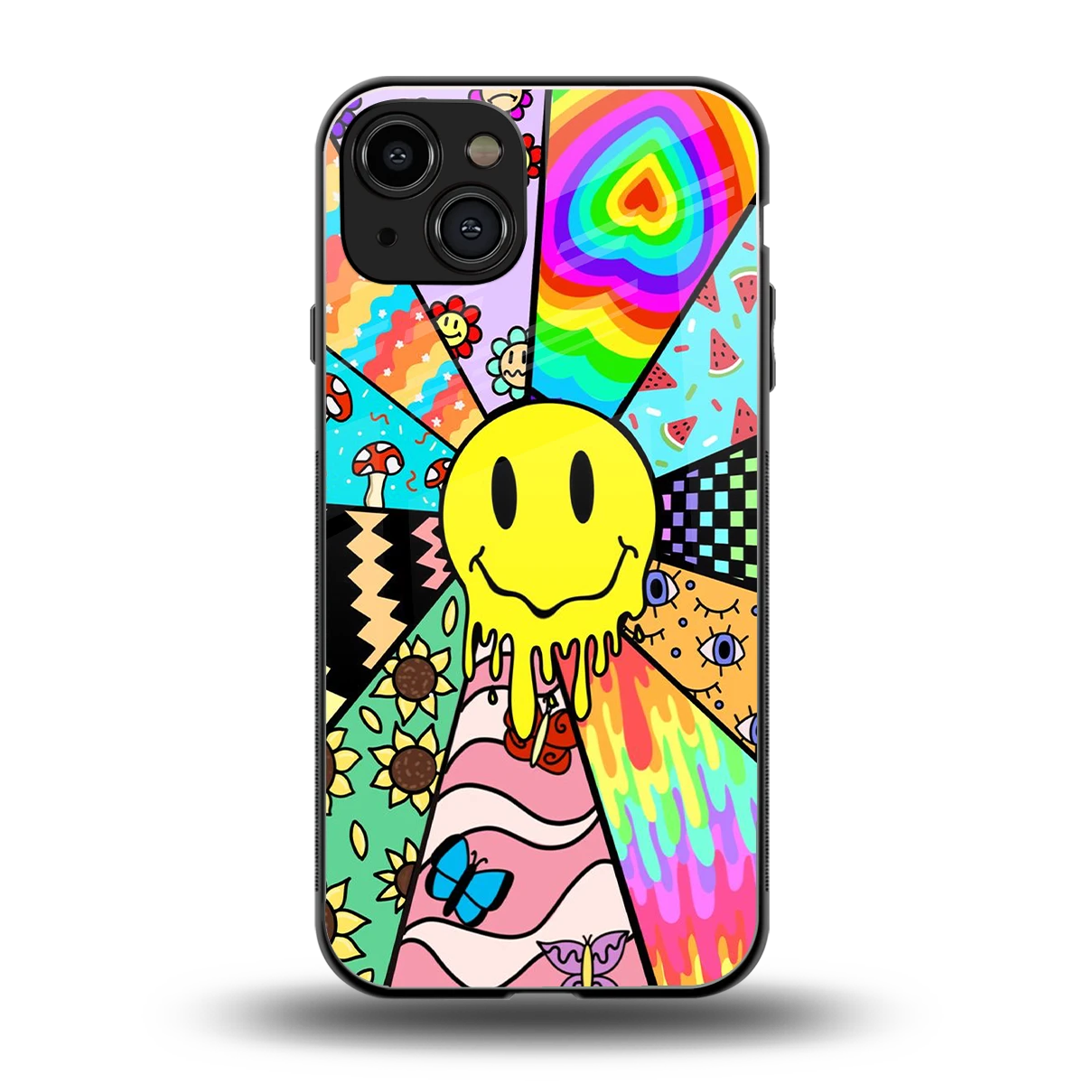 Y2K Doodle back phone cover | glass case for iphone 15