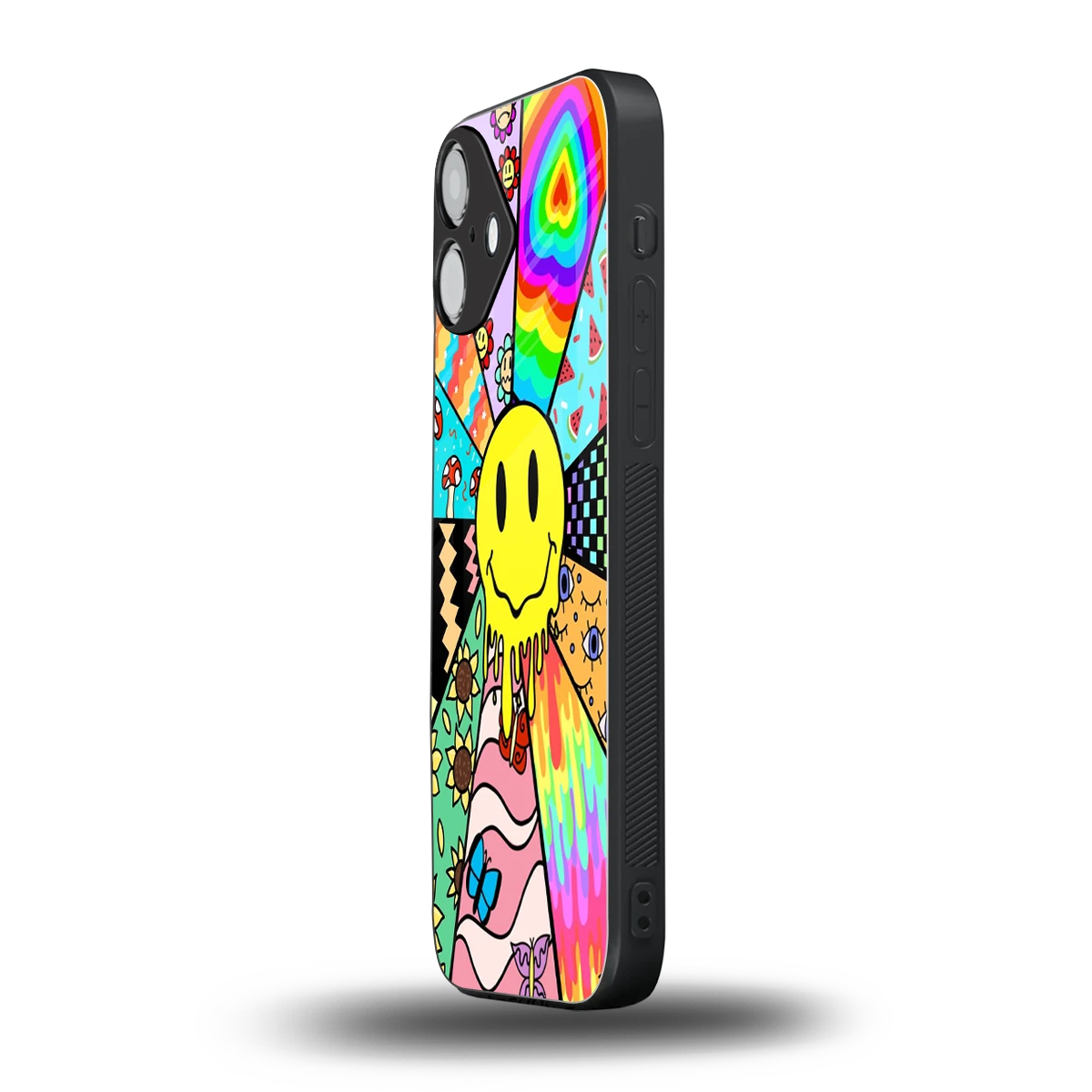 Y2K Doodle iphone 16 plus mobile cover | shockproof glass phone case