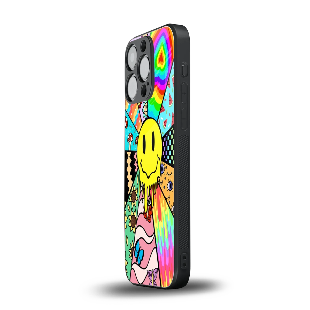 Y2K Doodle iphone 16 pro mobile cover | shockproof glass phone case