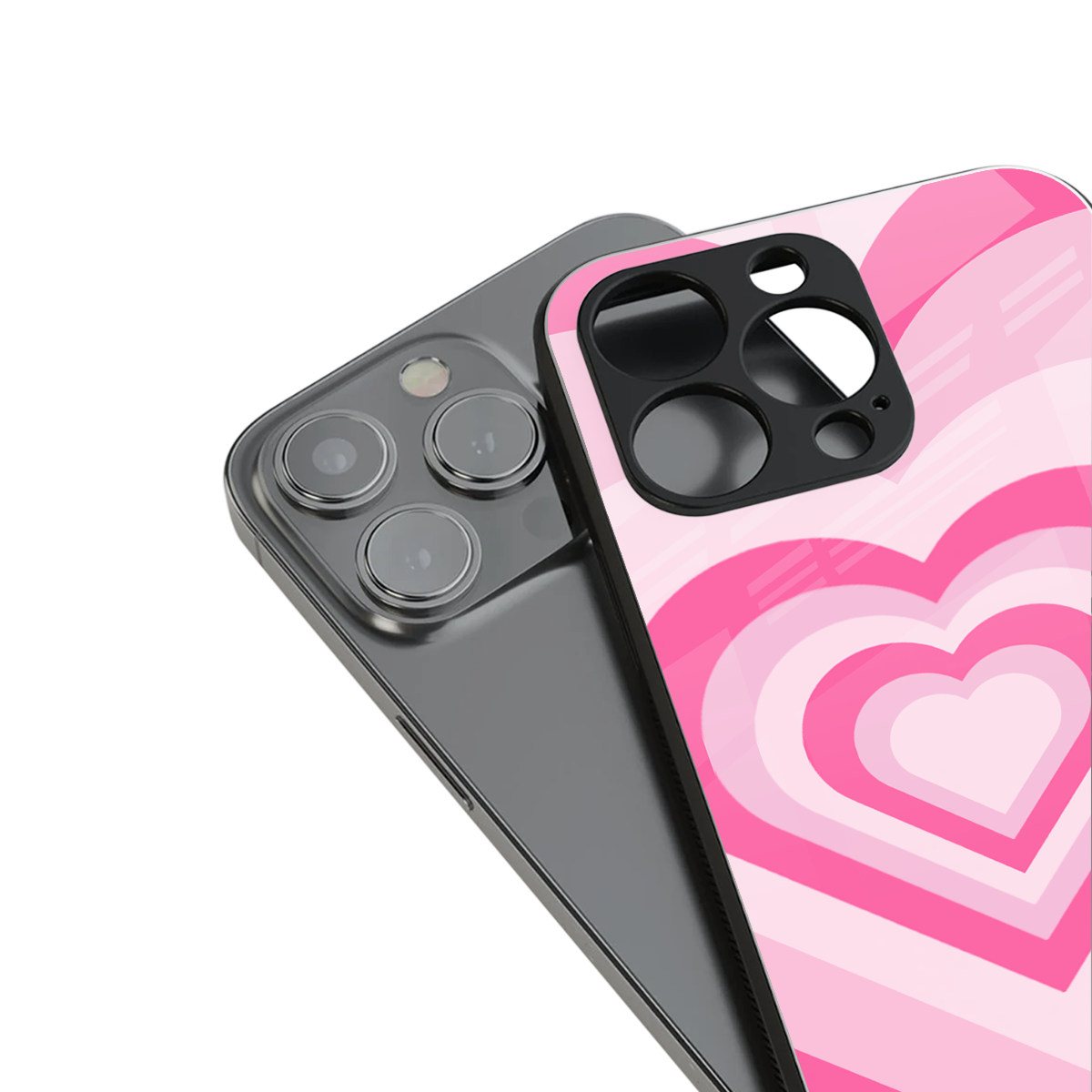 Y2K Flamingo Hearts Phone Case for Iphone 16 | Glass Case