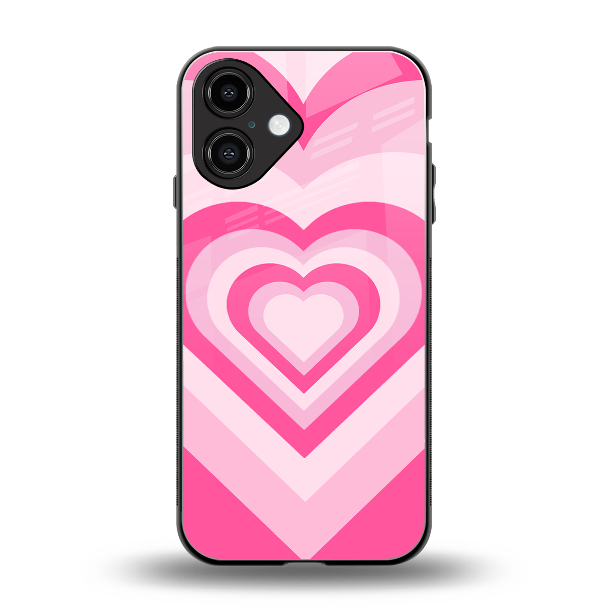 Y2K Flamingo Hearts Phone Case for Iphone 16 | Glass Case