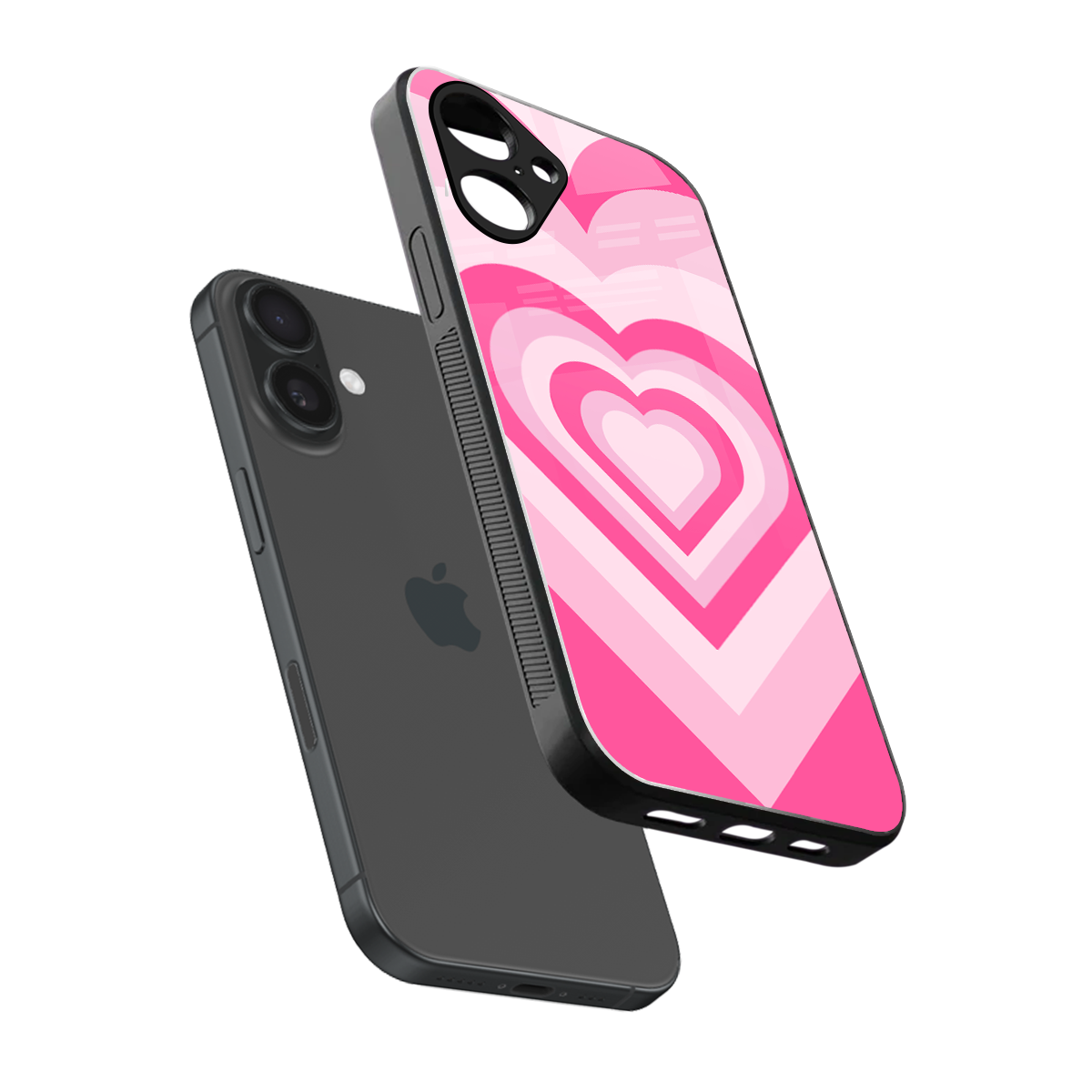 Y2K Flamingo Hearts Phone Case for Iphone 16 | Glass Case
