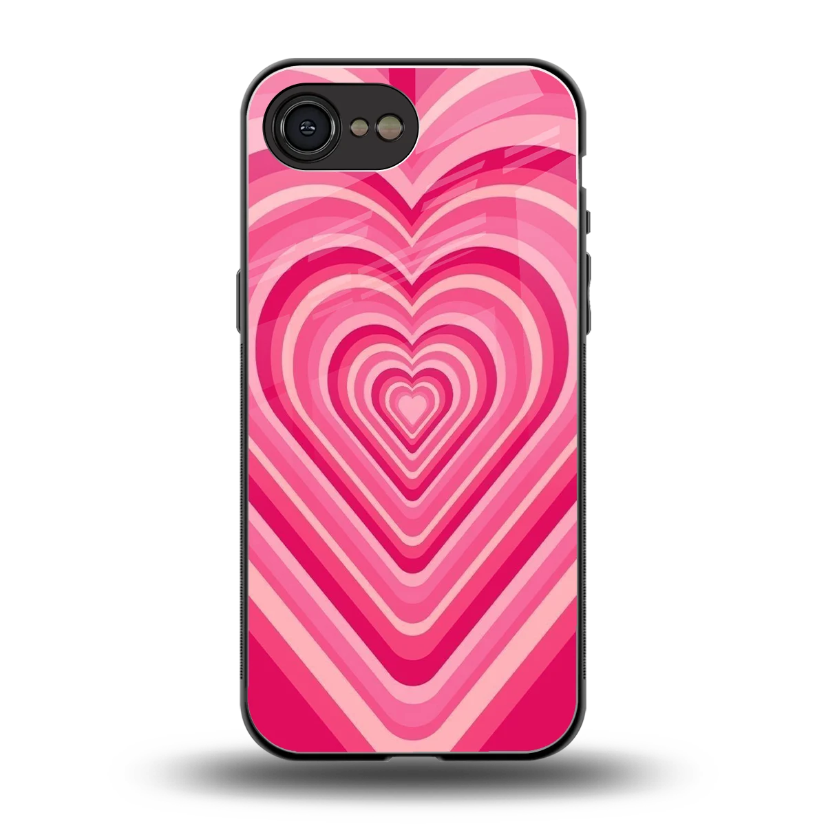 Y2K French Pink Hearts back phone cover | glass case for iphone 16e