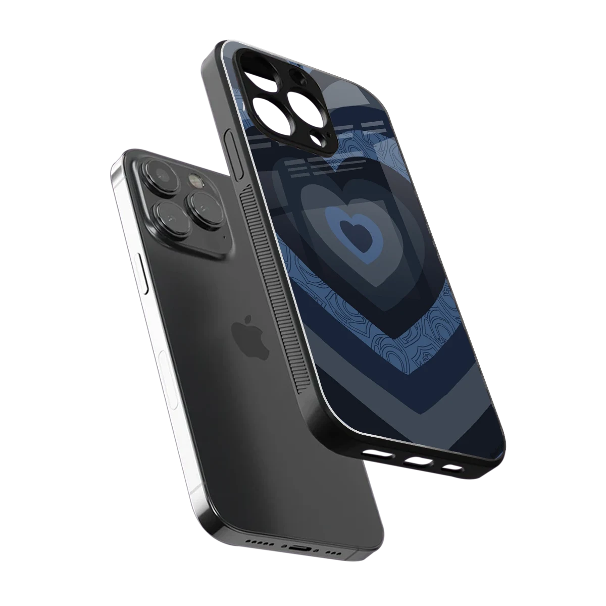 Y2K Frosted Berry Hearts sleek iphone 16 pro max cover with tempered glass back and TPU edges