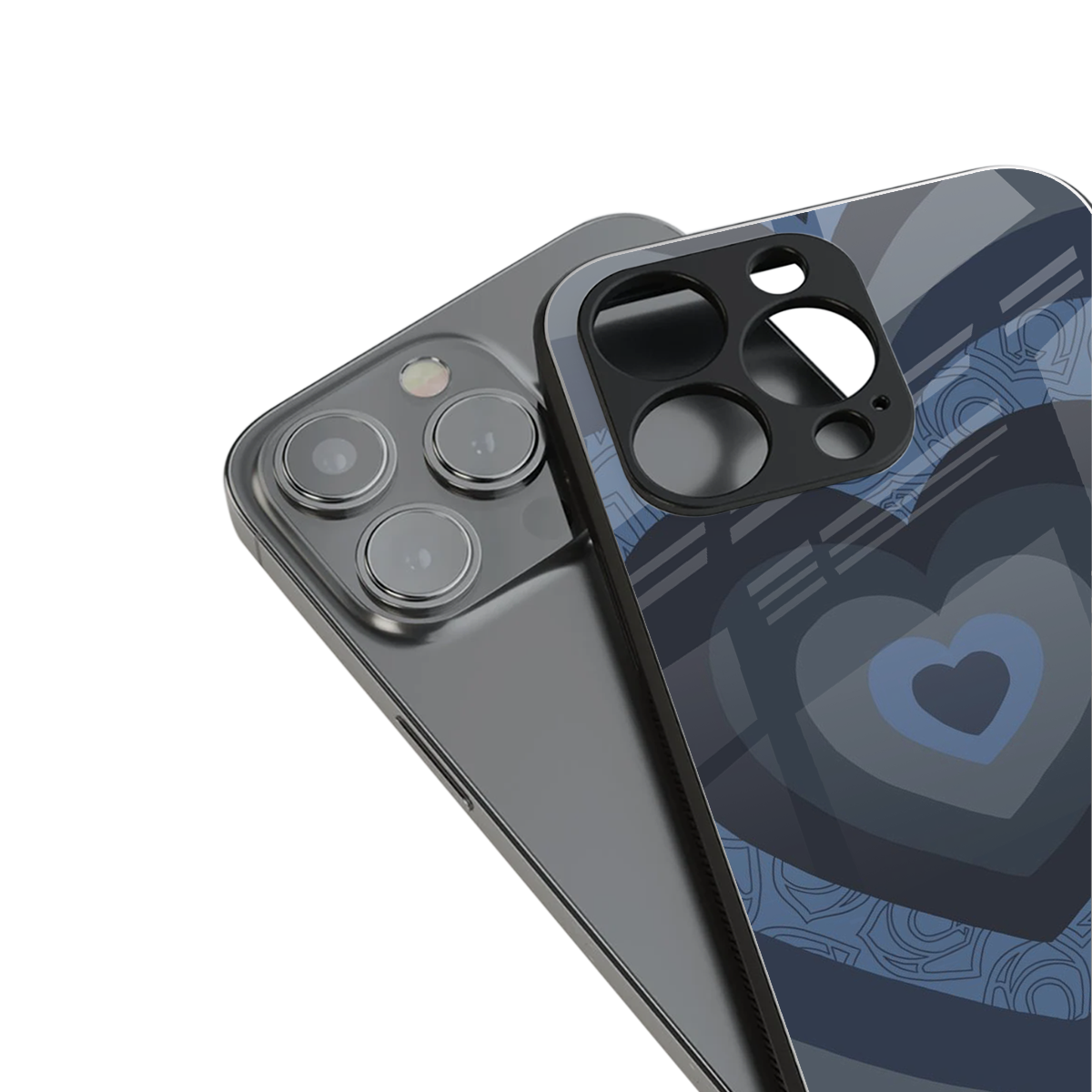Y2K Frosted Berry Hearts stylish phone case for iPhone 16 | glossy glass and slim fit