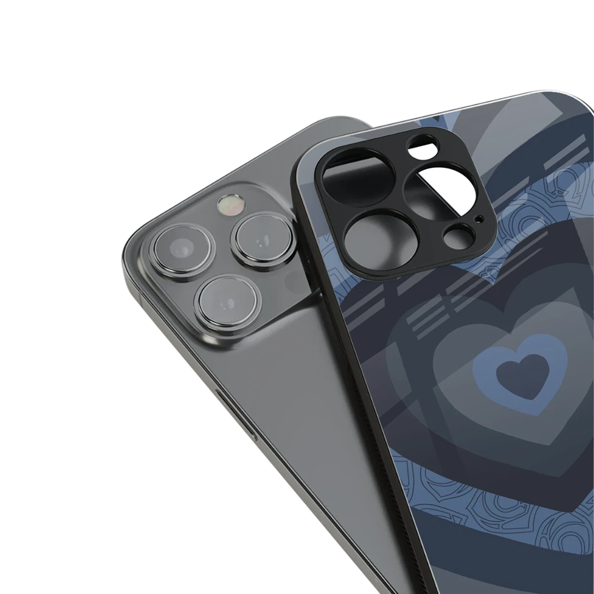 Y2K Frosted Berry Hearts stylish phone case for iphone 14 plus | glossy glass and slim fit