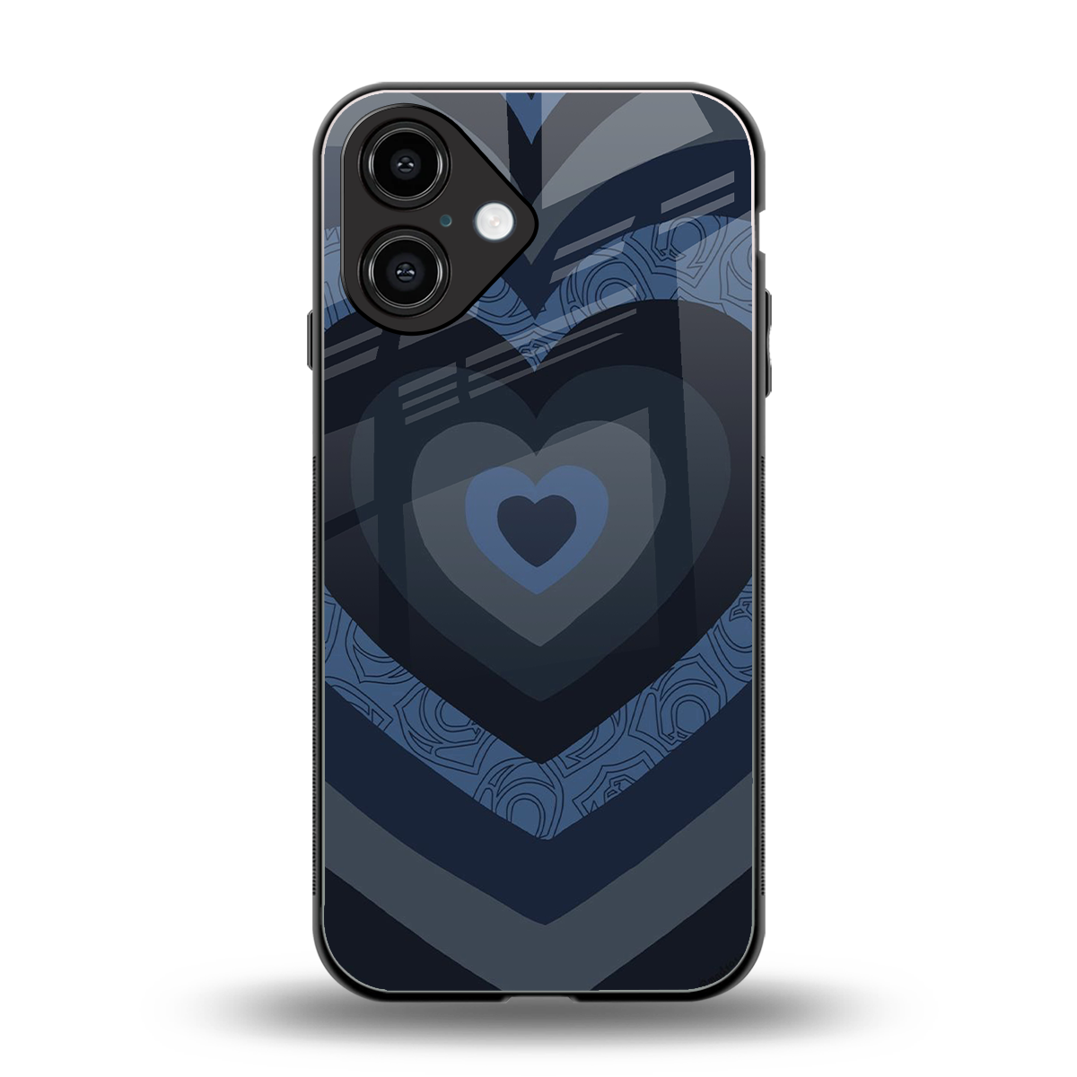 Y2K Frosted Berry Hearts back phone cover | glass case for iphone 16