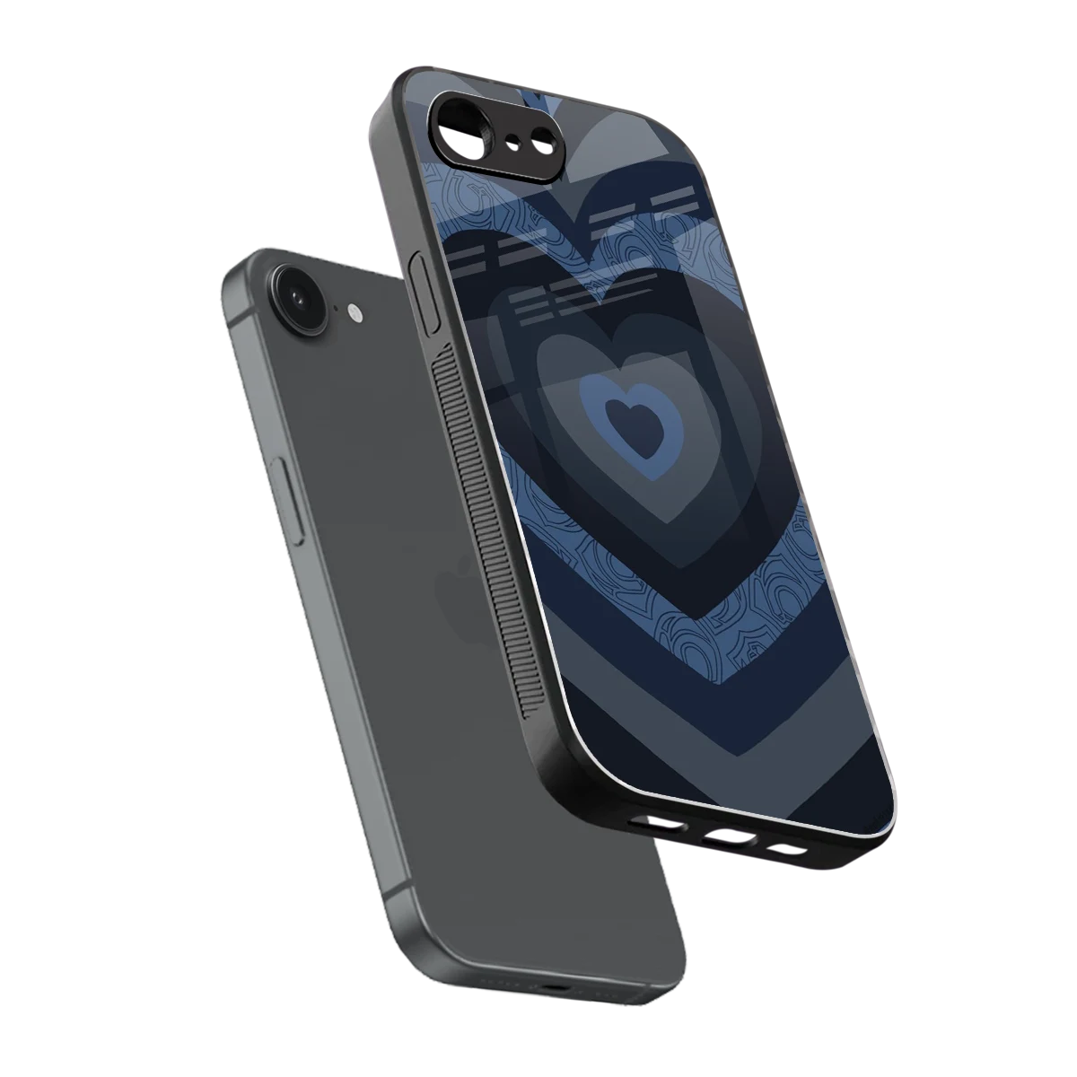 Y2K Frosted Berry Hearts sleek iphone 16e cover with tempered glass back and TPU edges