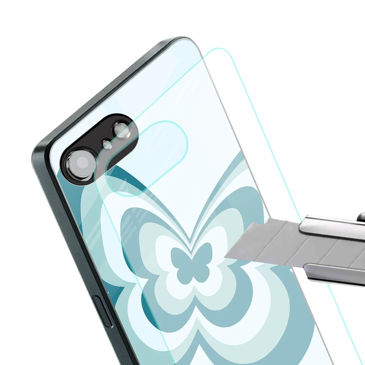 Y2K Green Butterfly stylish phone case for iphone 16e | glossy glass and slim fit