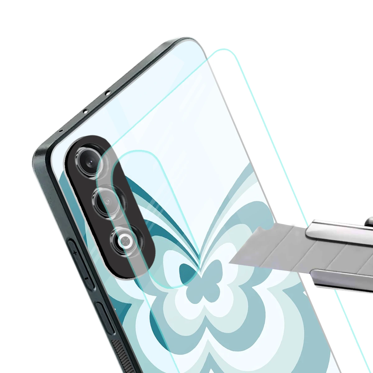 Y2K Green Butterfly stylish phone case for oneplus nord ce 4 | glossy glass and slim fit