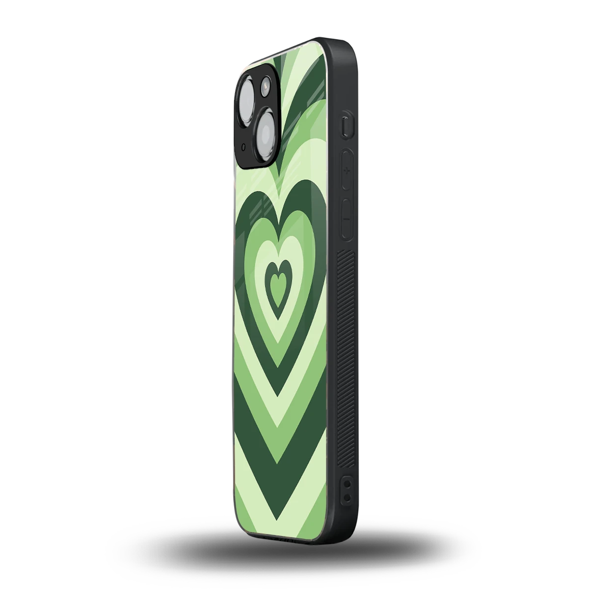 Y2K Green Hearts iphone 13 mini mobile cover | shockproof glass phone case