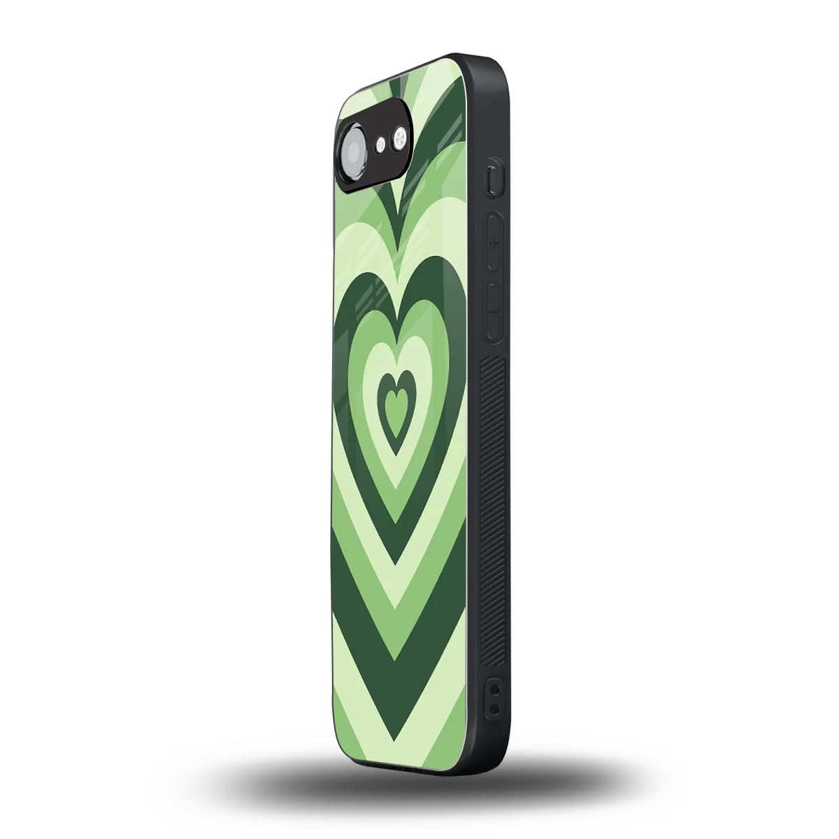 Y2K Green Hearts iphone 16e mobile cover | shockproof glass phone case