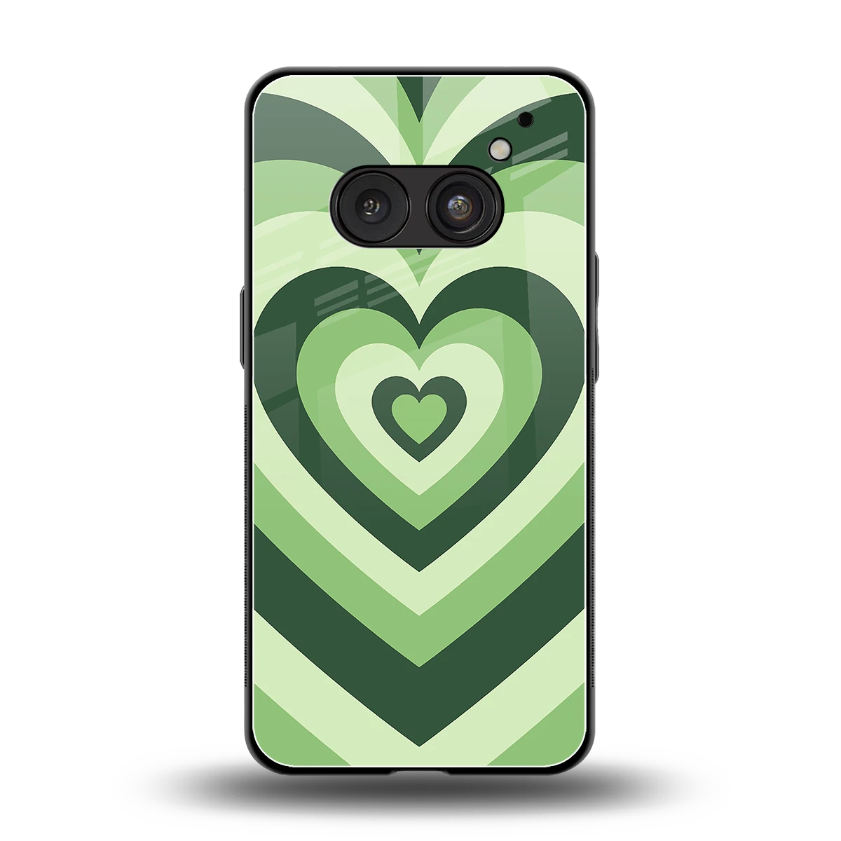 Y2K Green Hearts back phone cover | glass case for nothing phone 2a