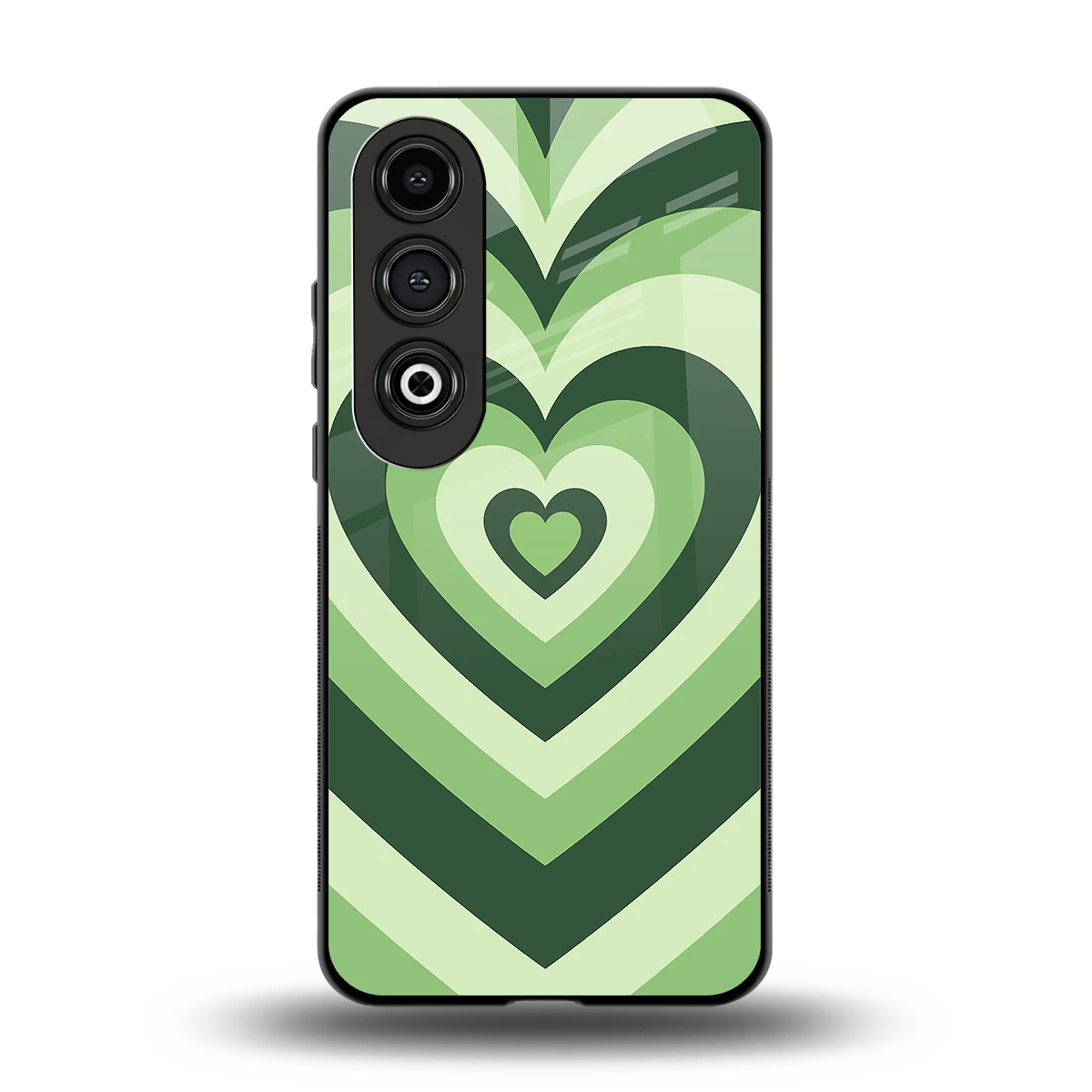 Y2K Green Hearts back phone cover | glass case for oneplus nord ce 4