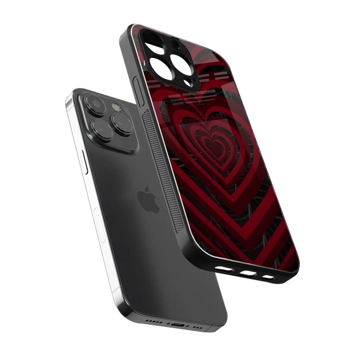 Y2K Hearts X Spider sleek iphone 16 pro max cover with tempered glass back and TPU edges