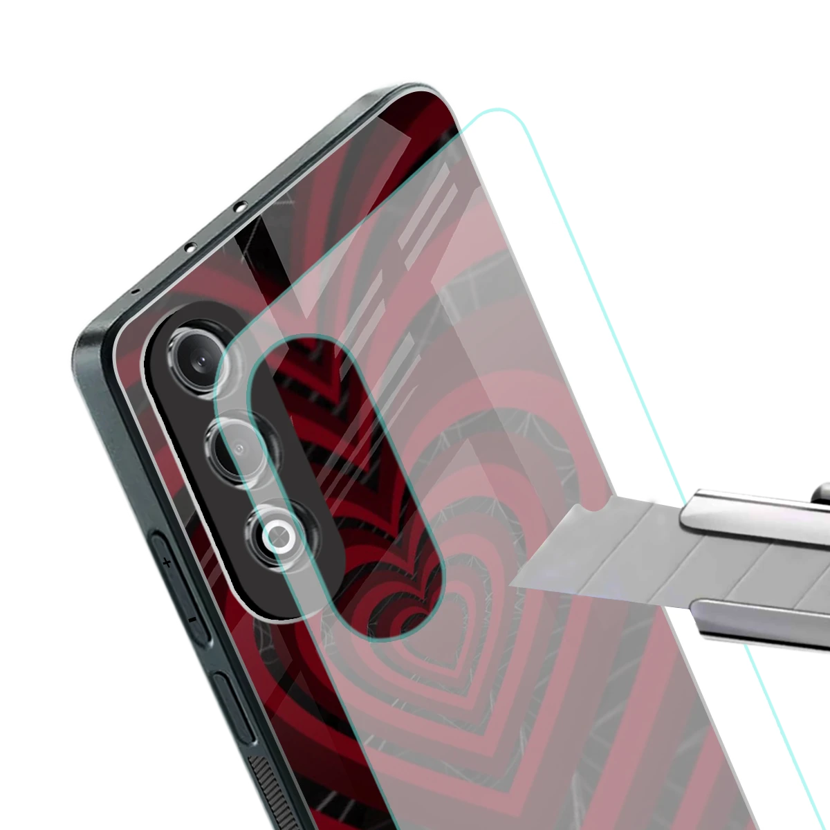 Y2K Hearts X Spider stylish phone case for oneplus nord ce 4 | glossy glass and slim fit