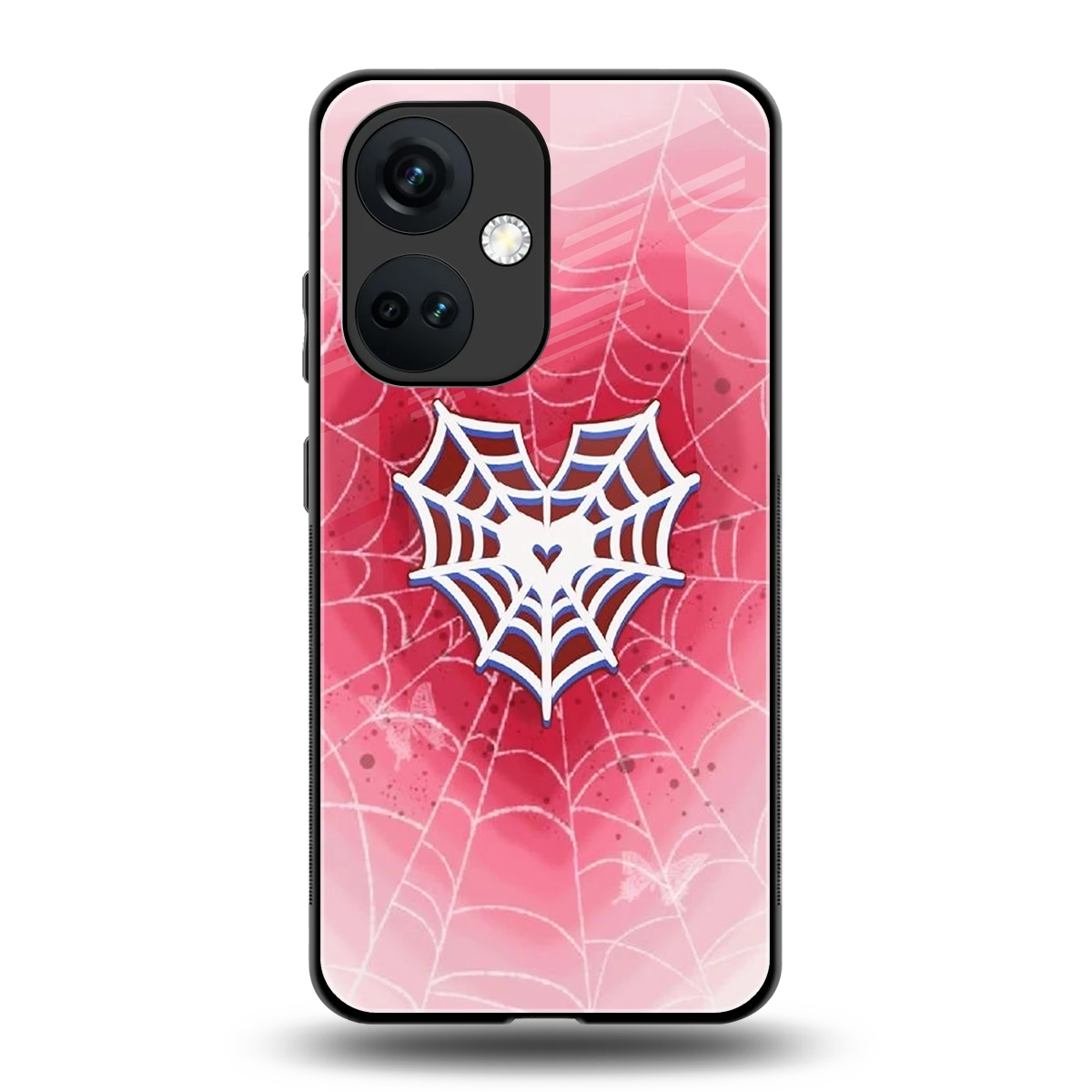 Y2K Hearts X Web back phone cover | glass case for oneplus nord ce 3