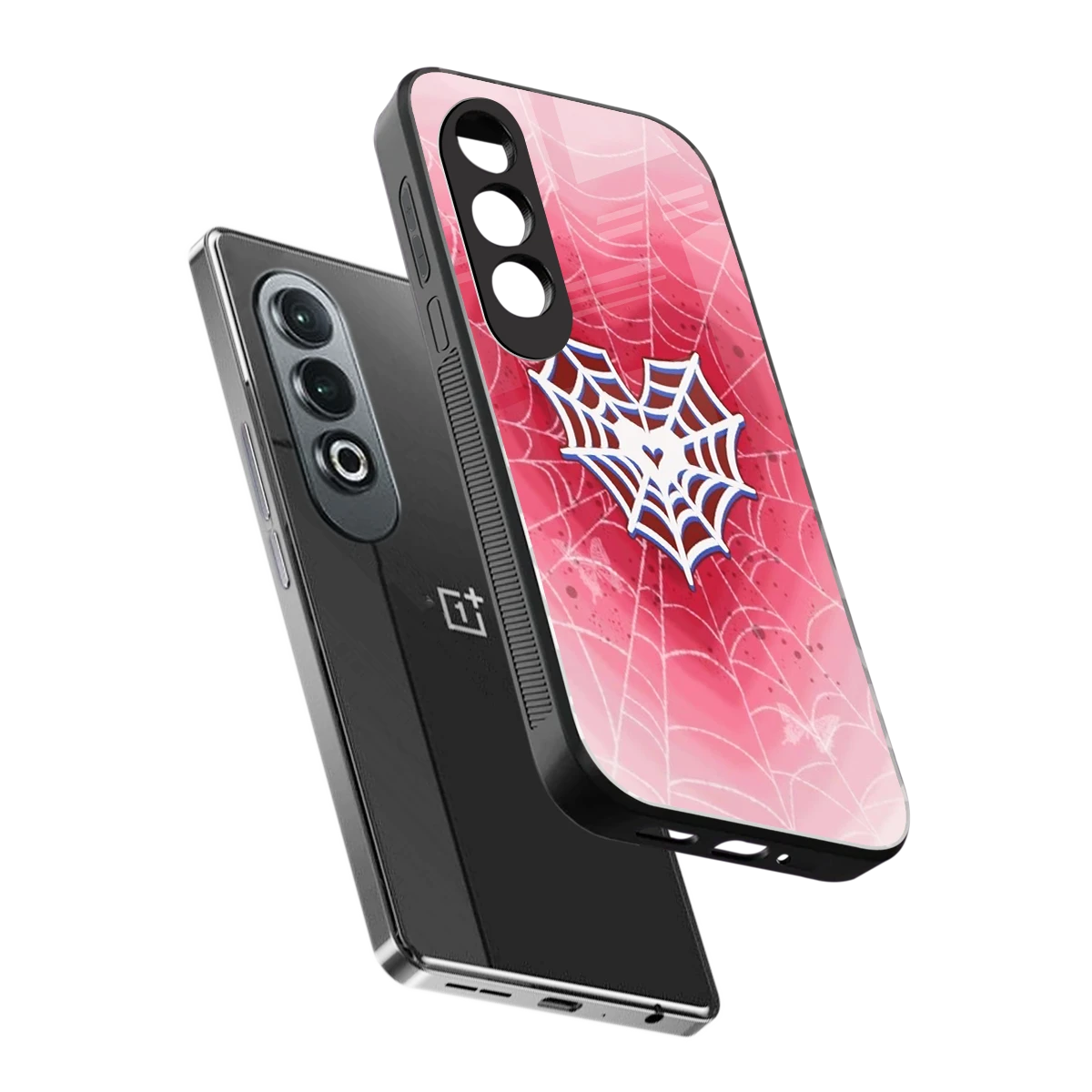 Y2K Hearts X Web sleek oneplus nord ce 4 cover with tempered glass back and TPU edges