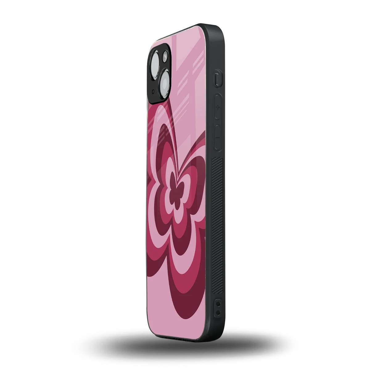 Y2K Magenta Butterfly iphone 14 plus mobile cover | shockproof glass phone case