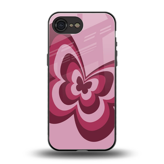 Y2K Magenta Butterfly back phone cover | glass case for iphone 16e