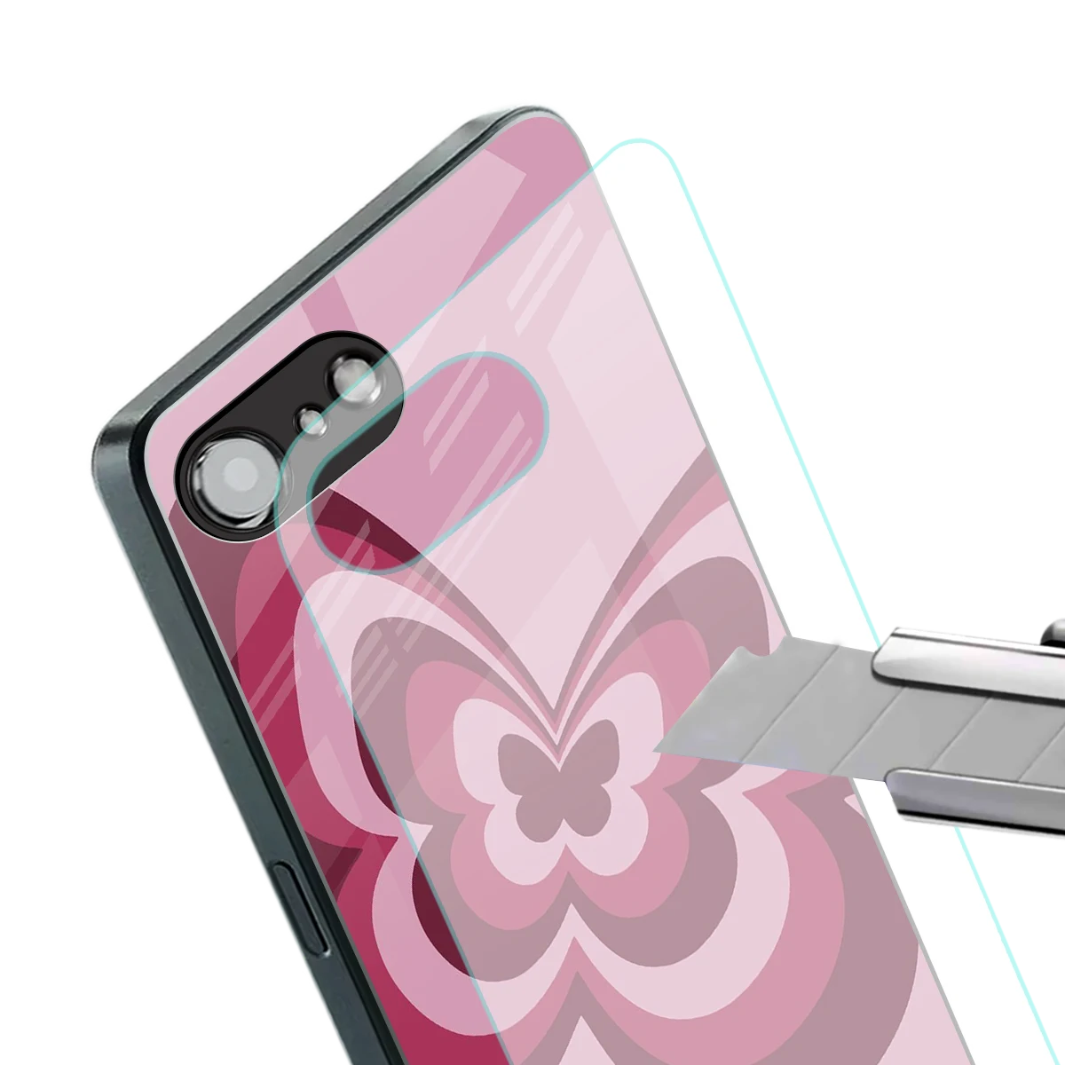 Y2K Magenta Butterfly stylish phone case for iphone 16e | glossy glass and slim fit
