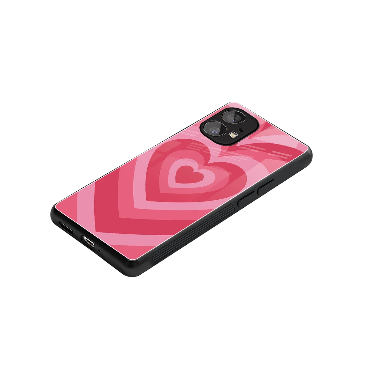 Y2K Pink Hearts stylish phone case for nothing phone 1 | glossy glass and slim fit