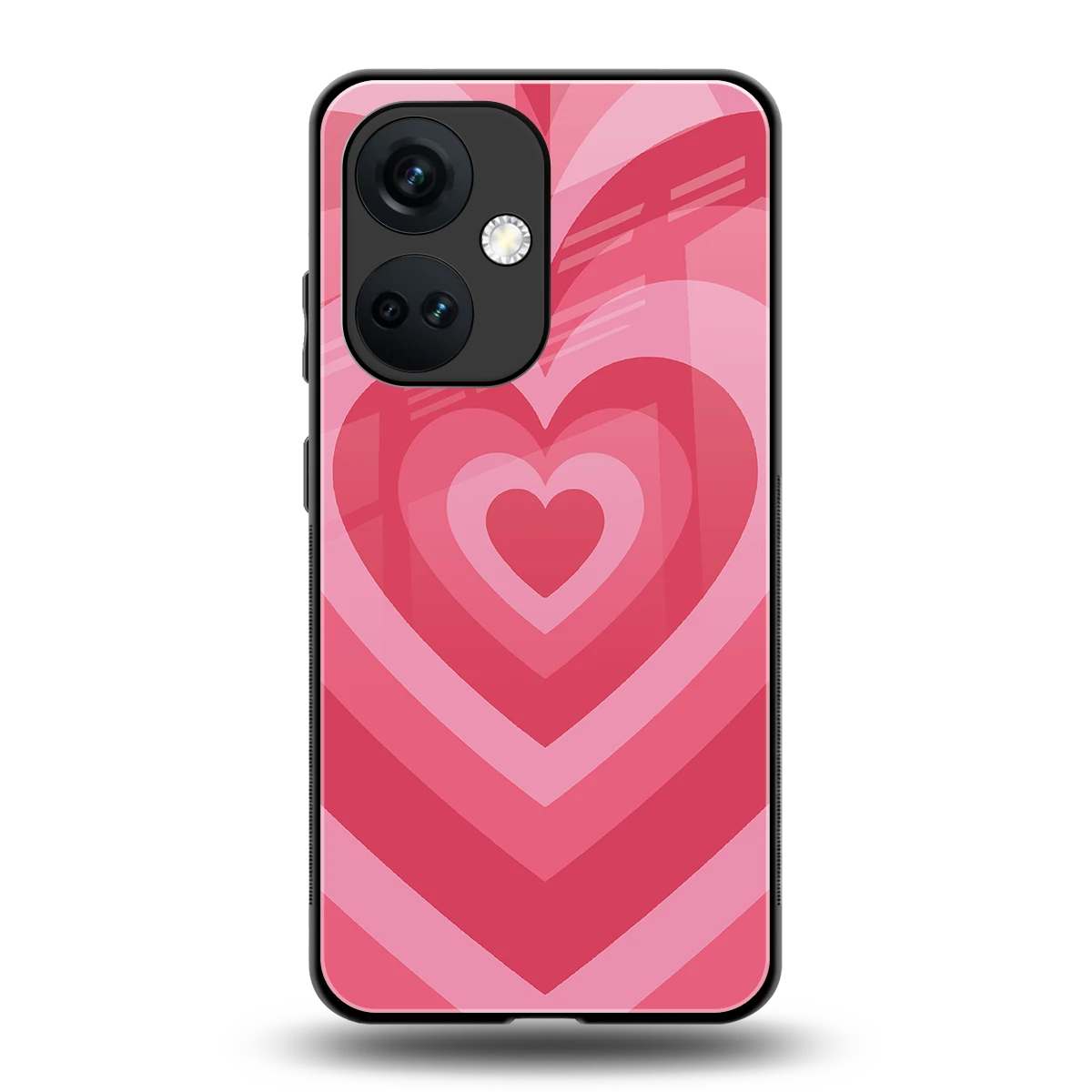 Y2K Pink Hearts back phone cover | glass case for oneplus nord ce 3