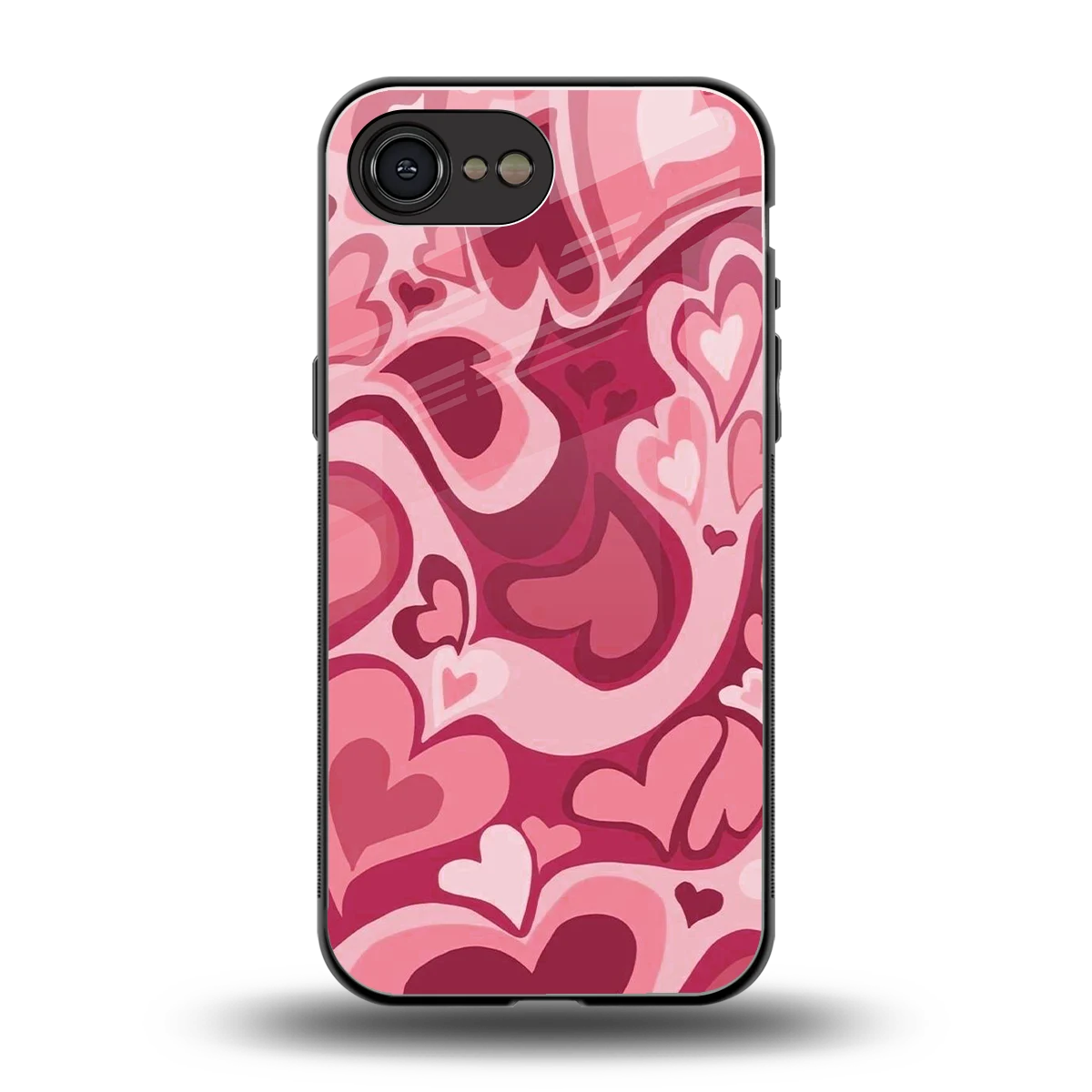 Y2K Pink Meltdown Hearts back phone cover | glass case for iphone 16e