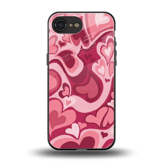 Y2K Pink Meltdown Hearts back phone cover | glass case for iphone 16e
