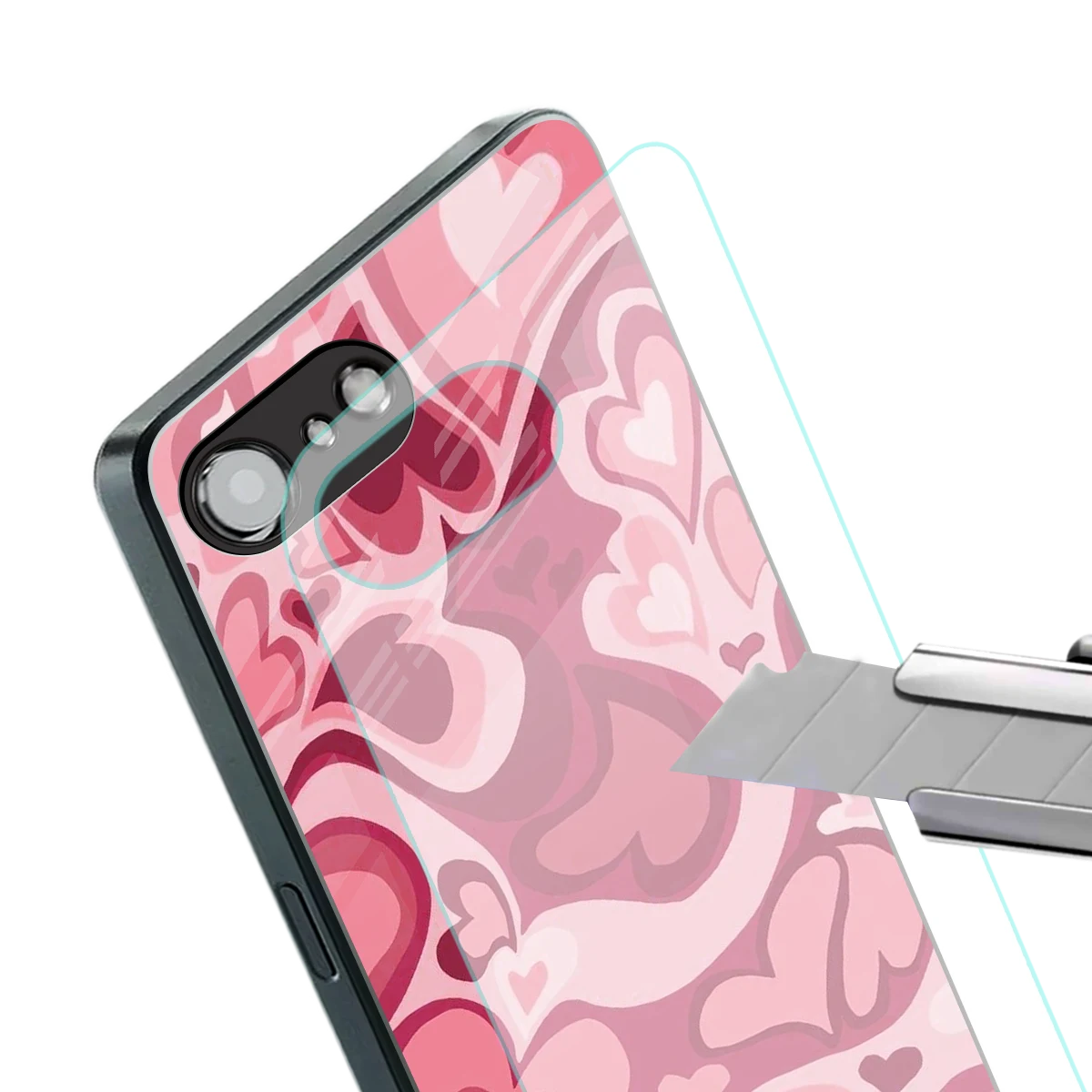 Y2K Pink Meltdown Hearts stylish phone case for iphone 16e | glossy glass and slim fit